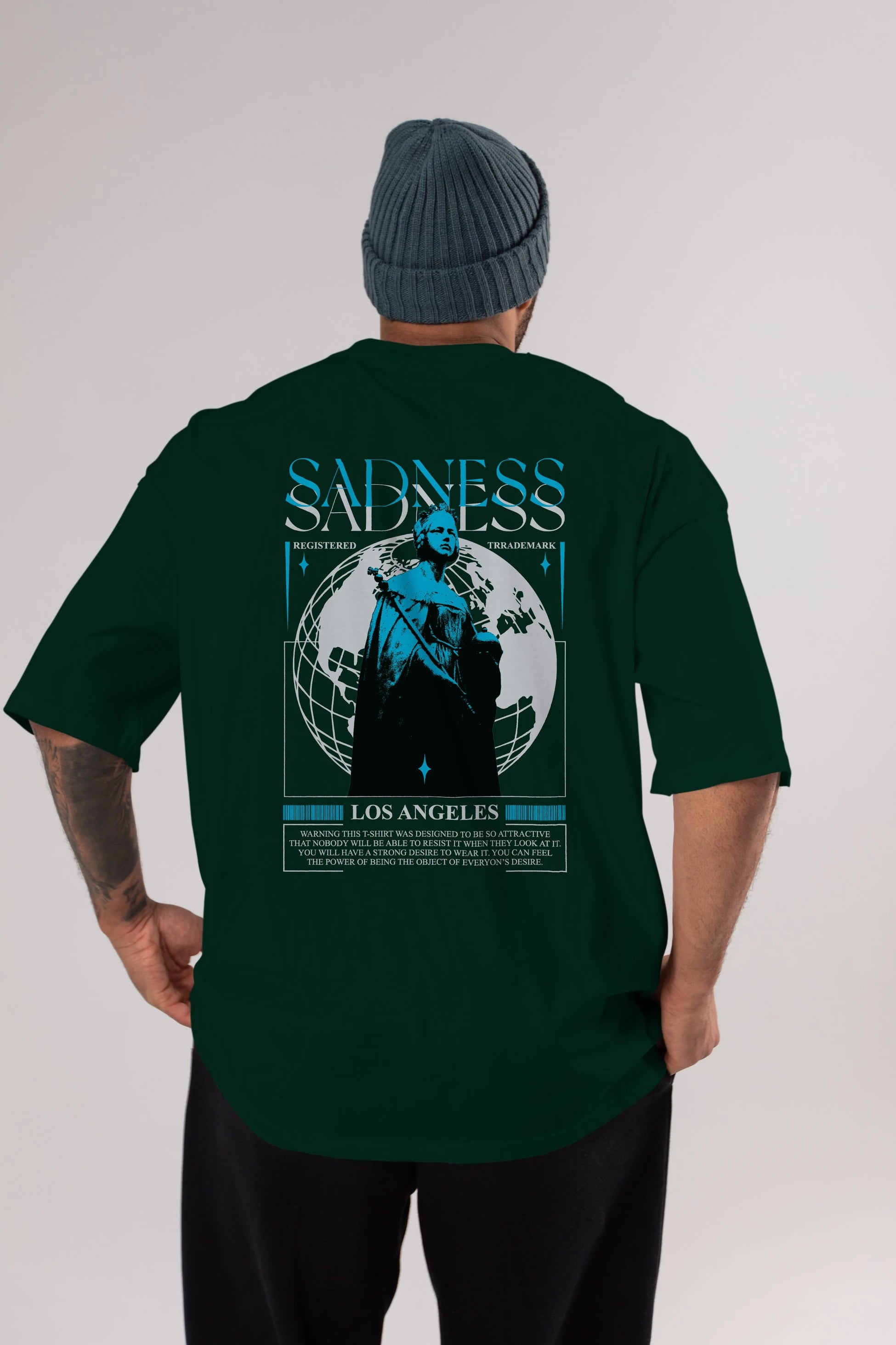 Sadness Los Angeles Arka Baskılı Oversize t-shirt Erkek Kadın Unisex