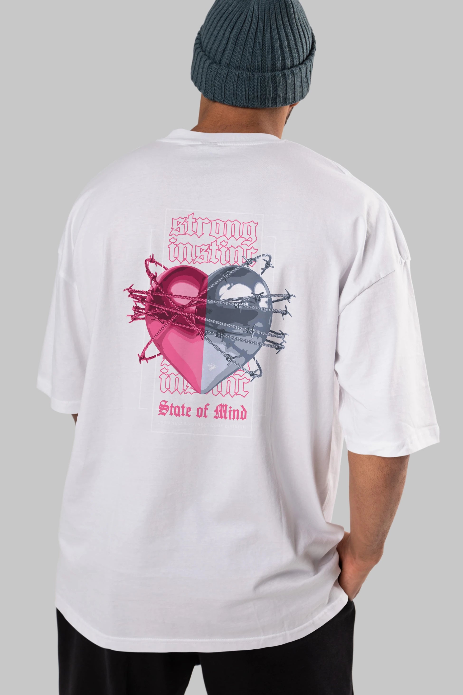 State of Mind Arka Baskılı Oversize t-shirt Erkek Kadın Unisex