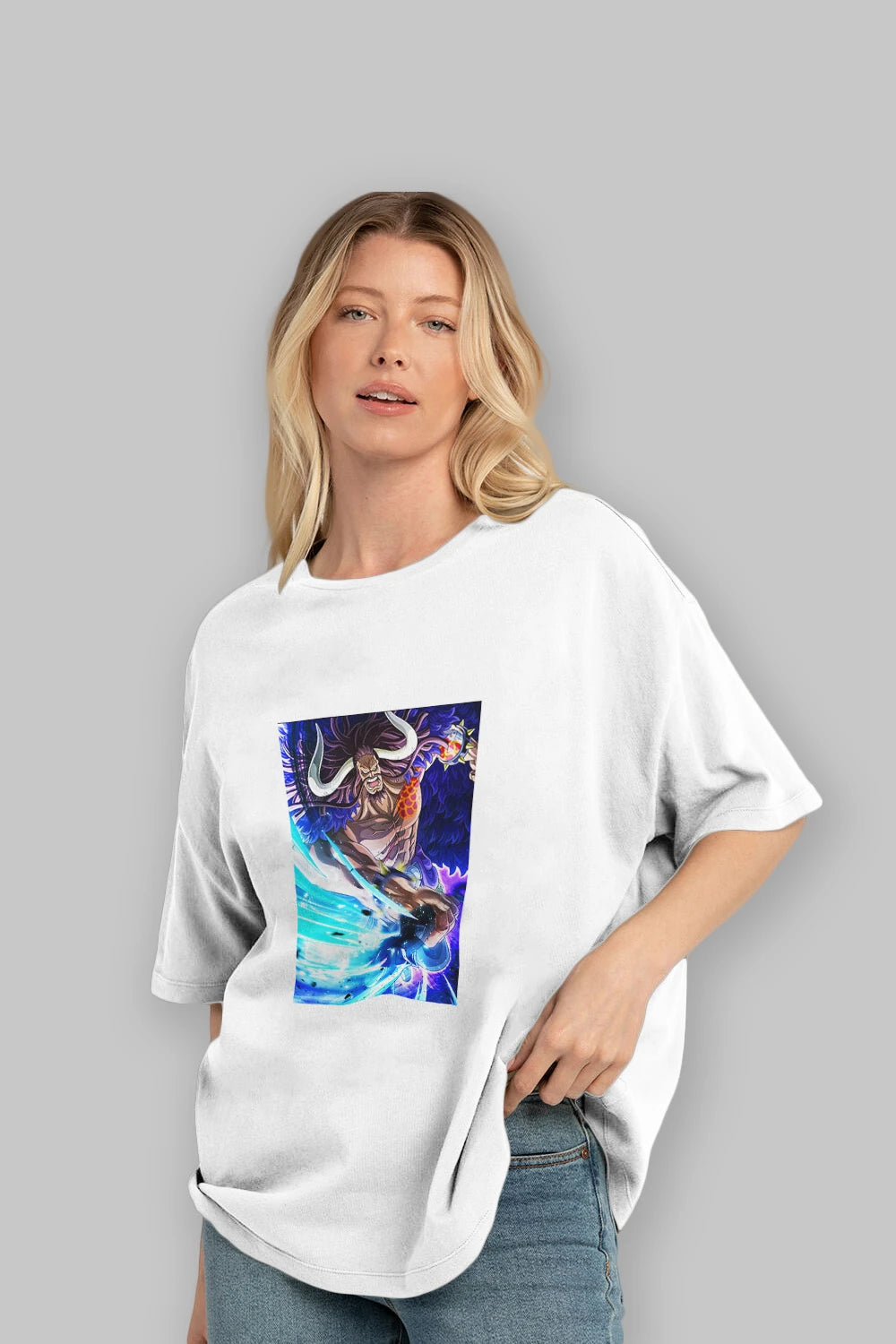 Kaido 2 Anime Ön Baskılı Oversize t-shirt Erkek Kadın Unisex