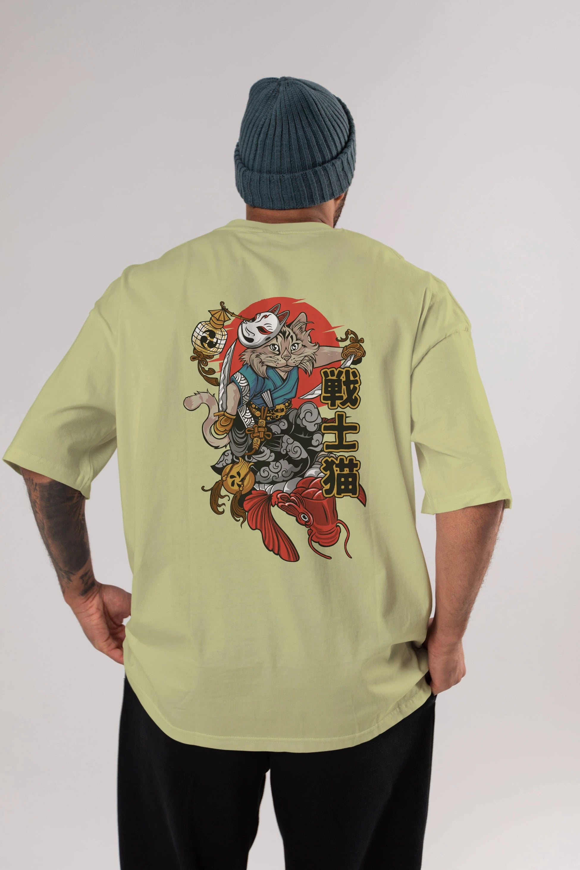 TRIBAL (2) Anime Arka Baskılı Oversize t-shirt Erkek Kadın Unisex