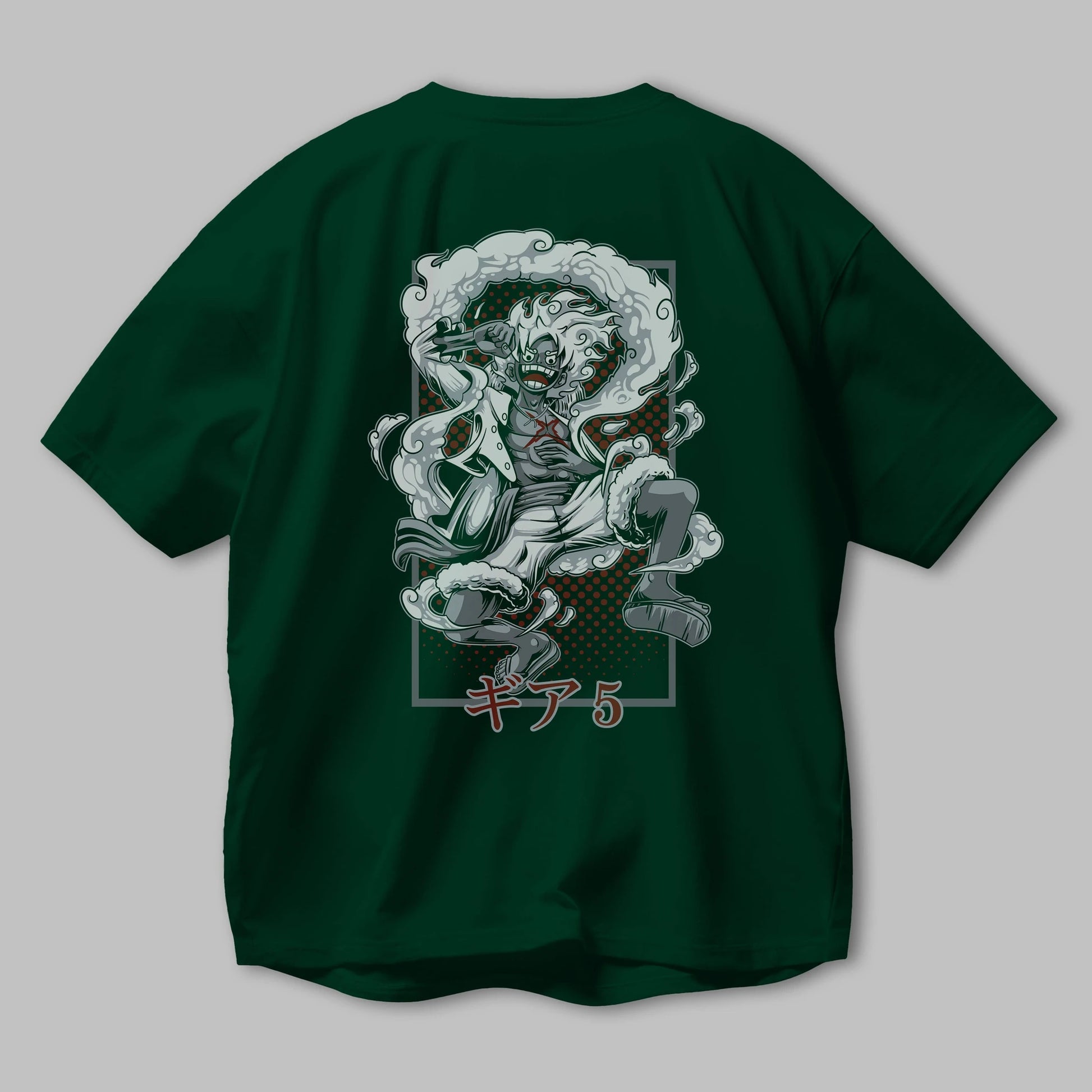 LUFFY GEAR 5 Anime Arka Baskılı Oversize t-shirt Erkek Kadın Unisex