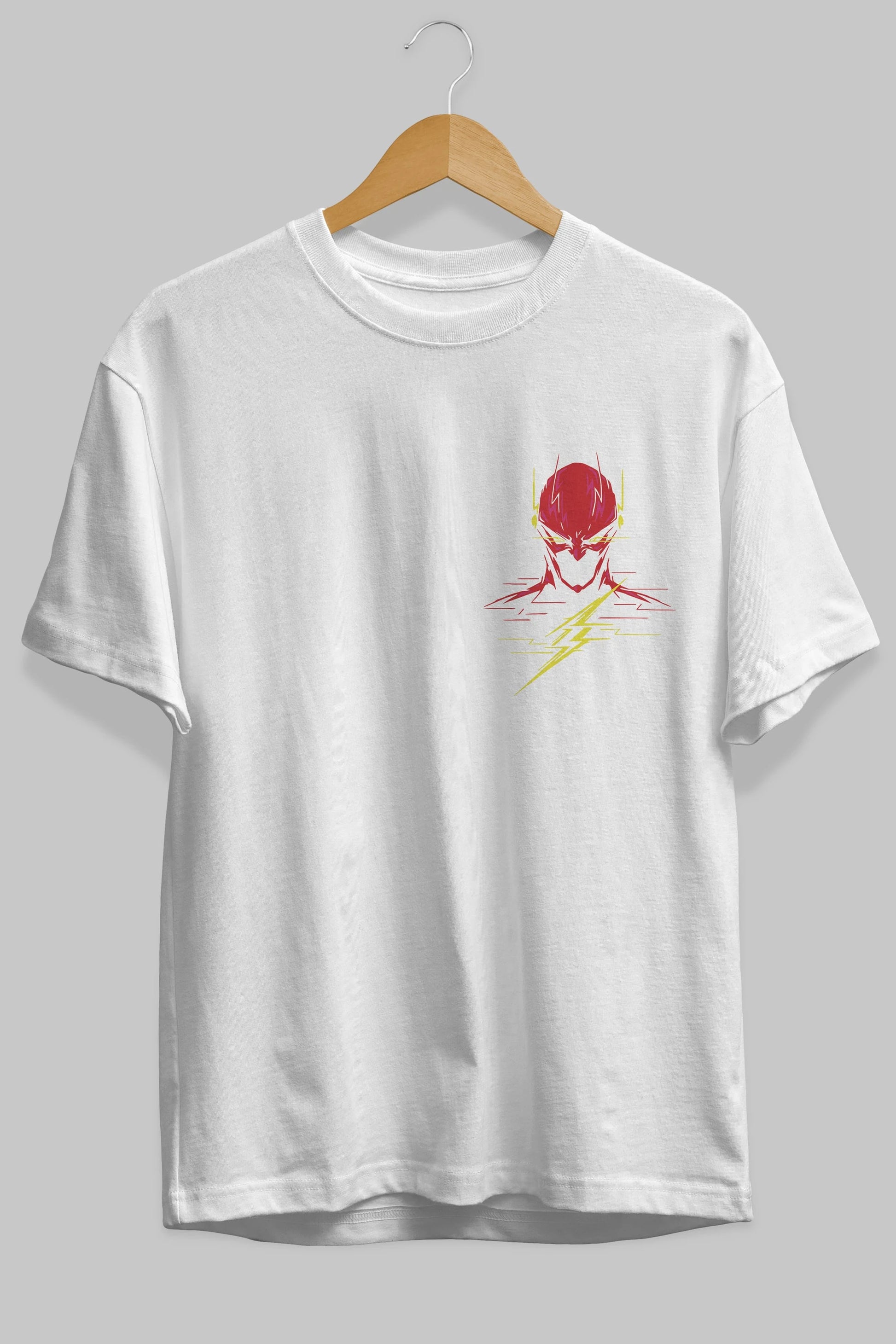 Flash Avengers (2) Ön Sol Baskılı Oversize t-shirt Erkek Kadın Unisex %100 Pamuk Bisiklet Yaka tişort