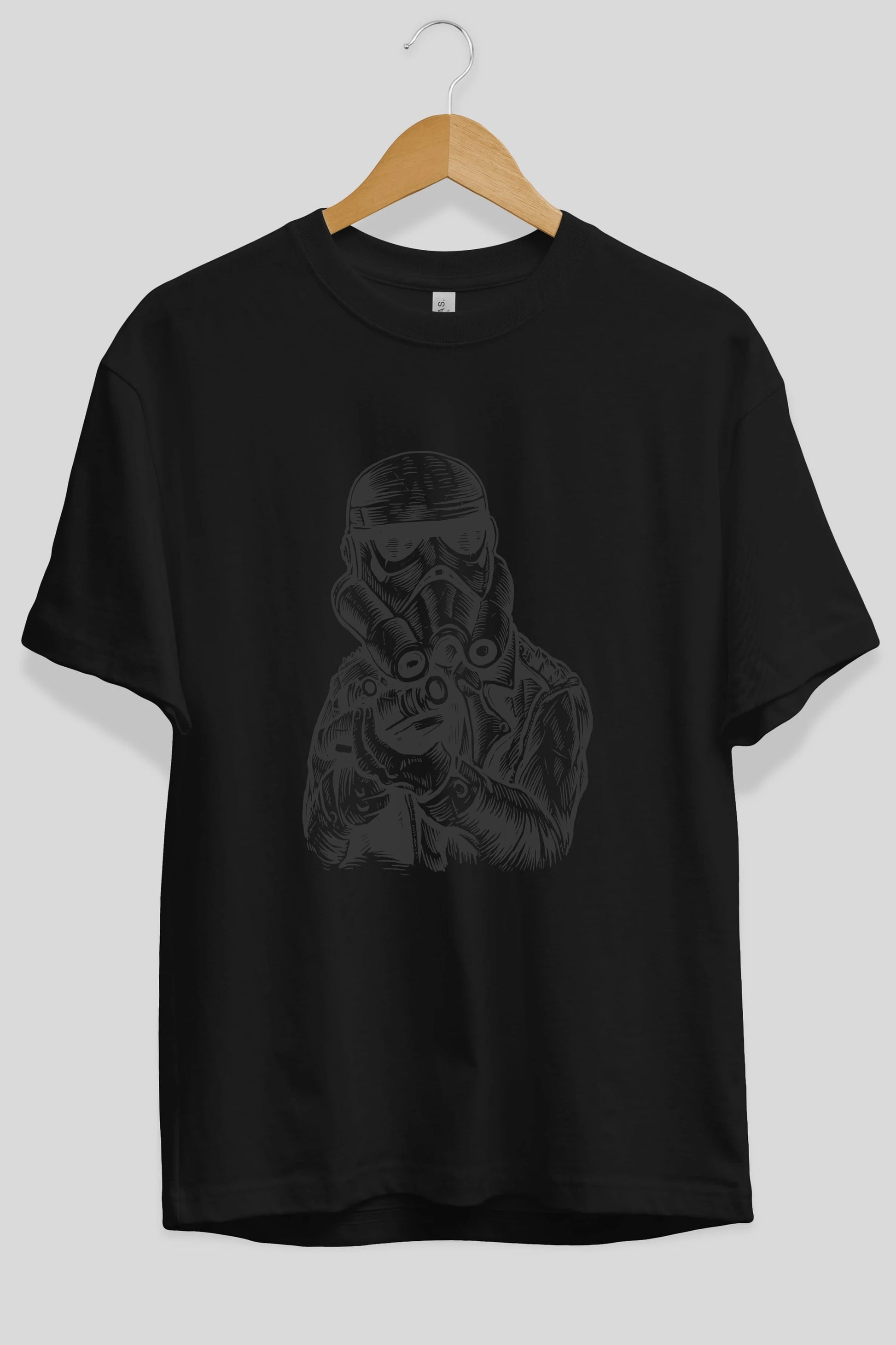 Punktrooper Ön Baskılı Oversize t-shirt Erkek Kadın Unisex %100 Pamuk tişort