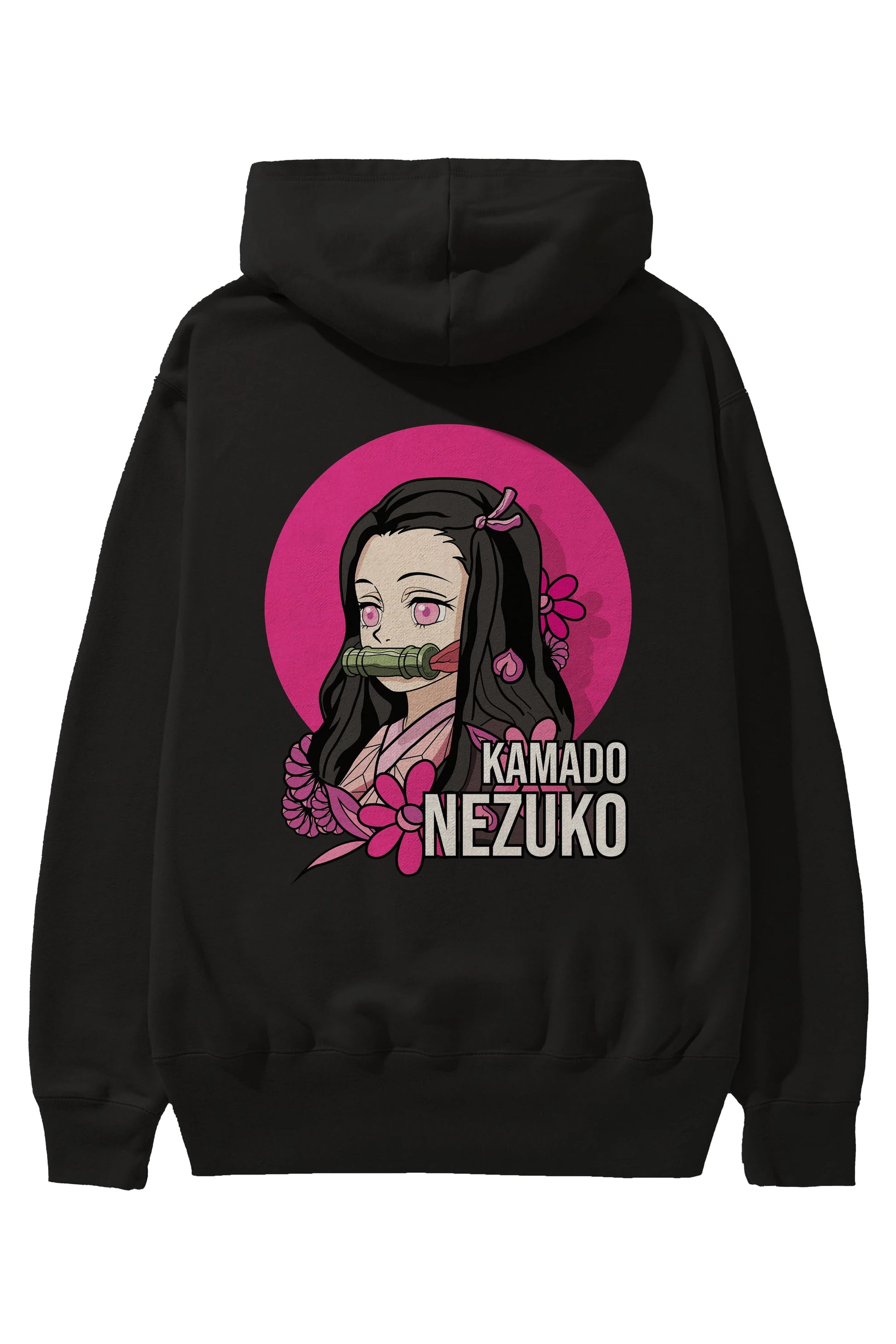 Nezuko Kamado 2 Anime Arka Baskılı Hoodie Oversize Kapüşonlu Sweatshirt Erkek Kadın Unisex