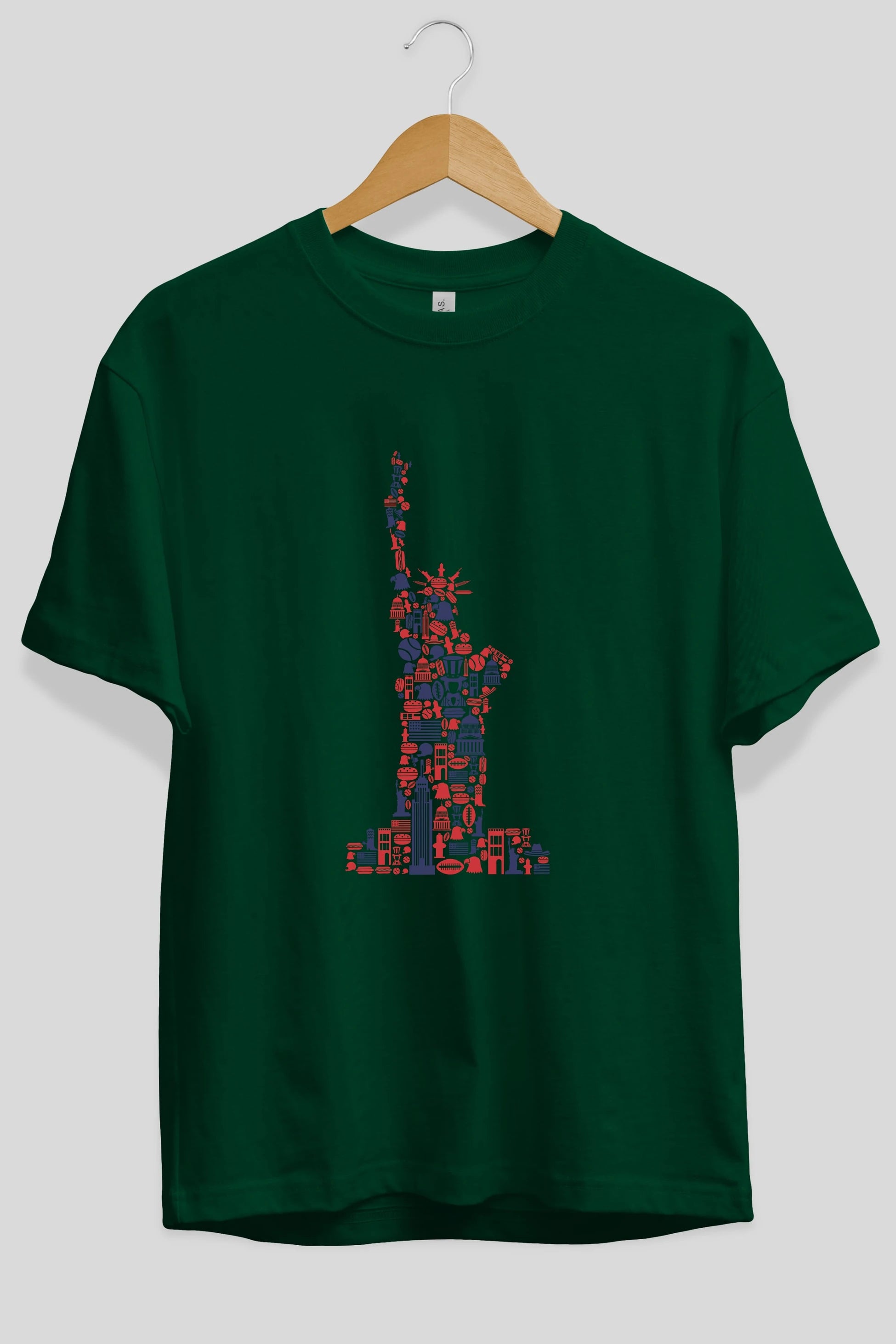 Liberty Ön Baskılı Oversize t-shirt %100 pamuk Erkek Kadın Unisex