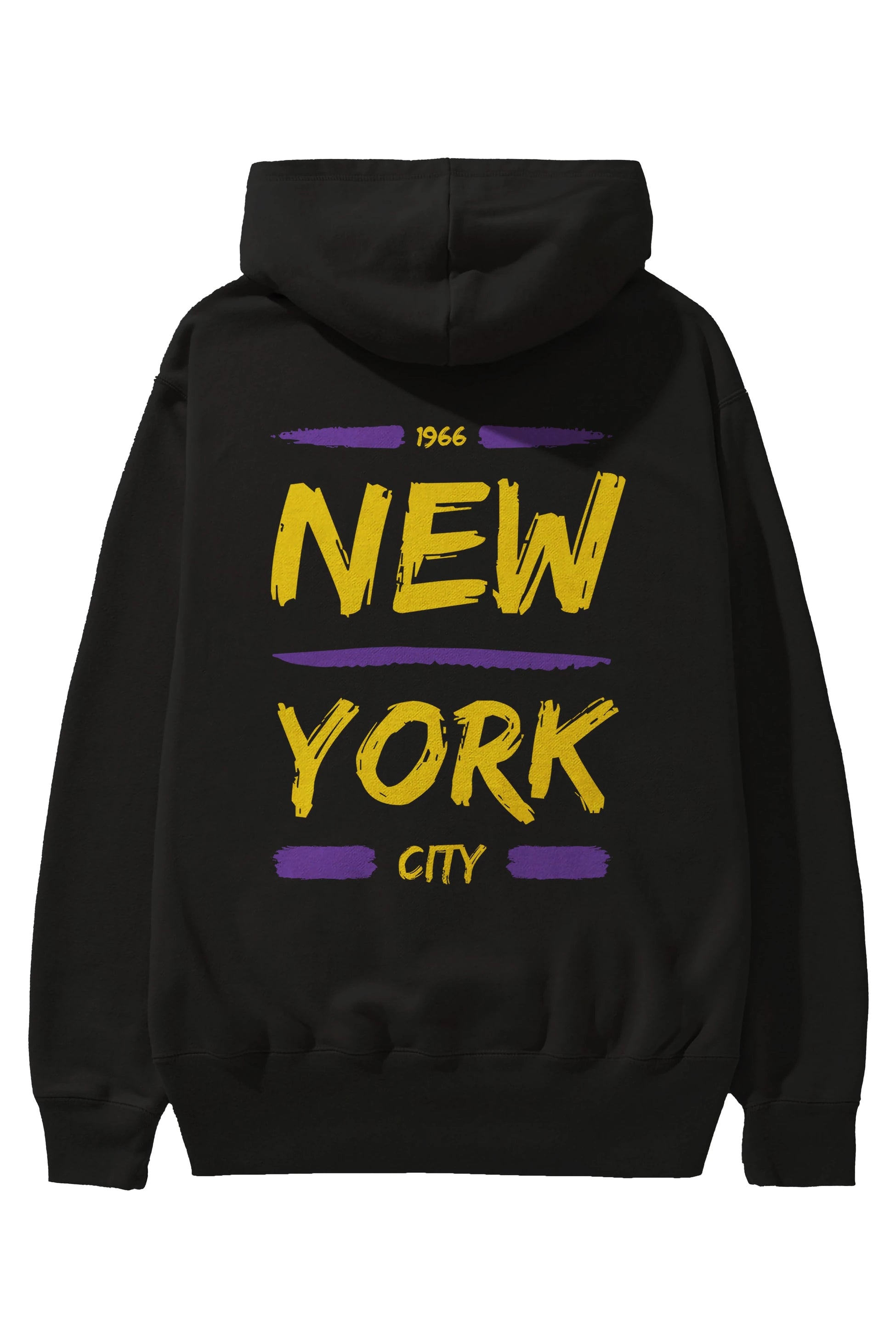 New York City 2 Arka Baskılı Oversize Hoodie Kapüşonlu Sweatshirt Erkek Kadın Unisex