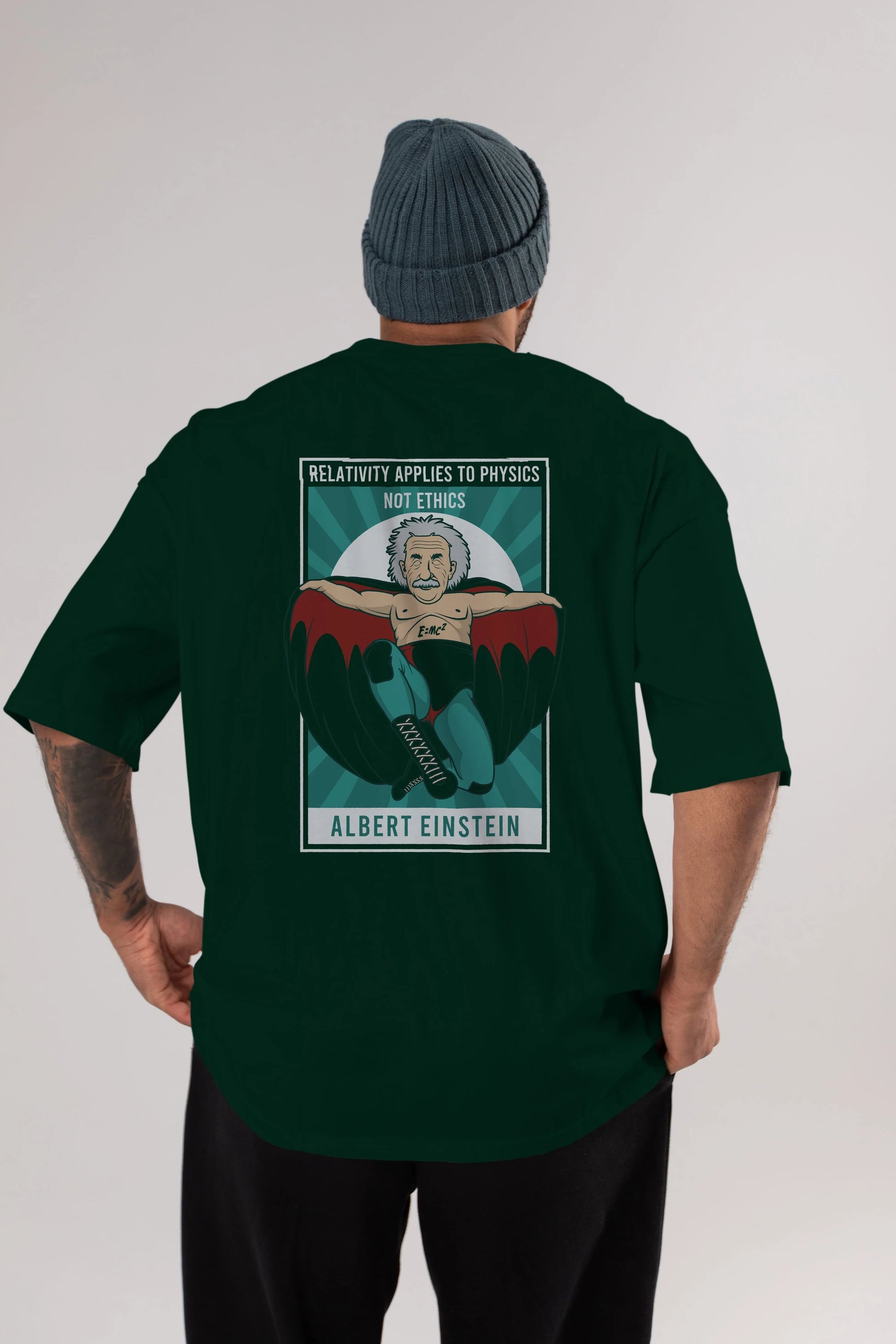 Nacho Libre Einstein Arka Baskılı Oversize t-shirt Erkek Kadın Unisex %100 Pamuk tişort