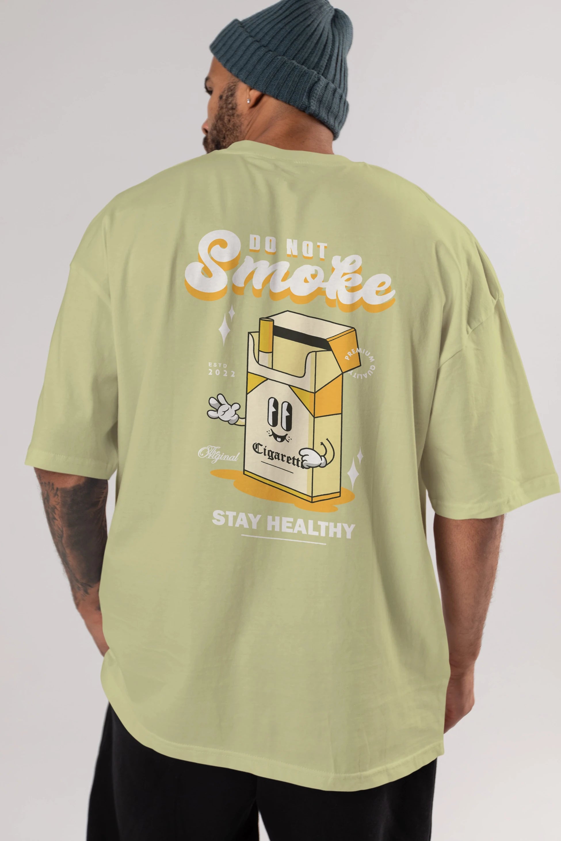Do Not Smoke Arka Baskılı Oversize t-shirt Erkek Kadın Unisex