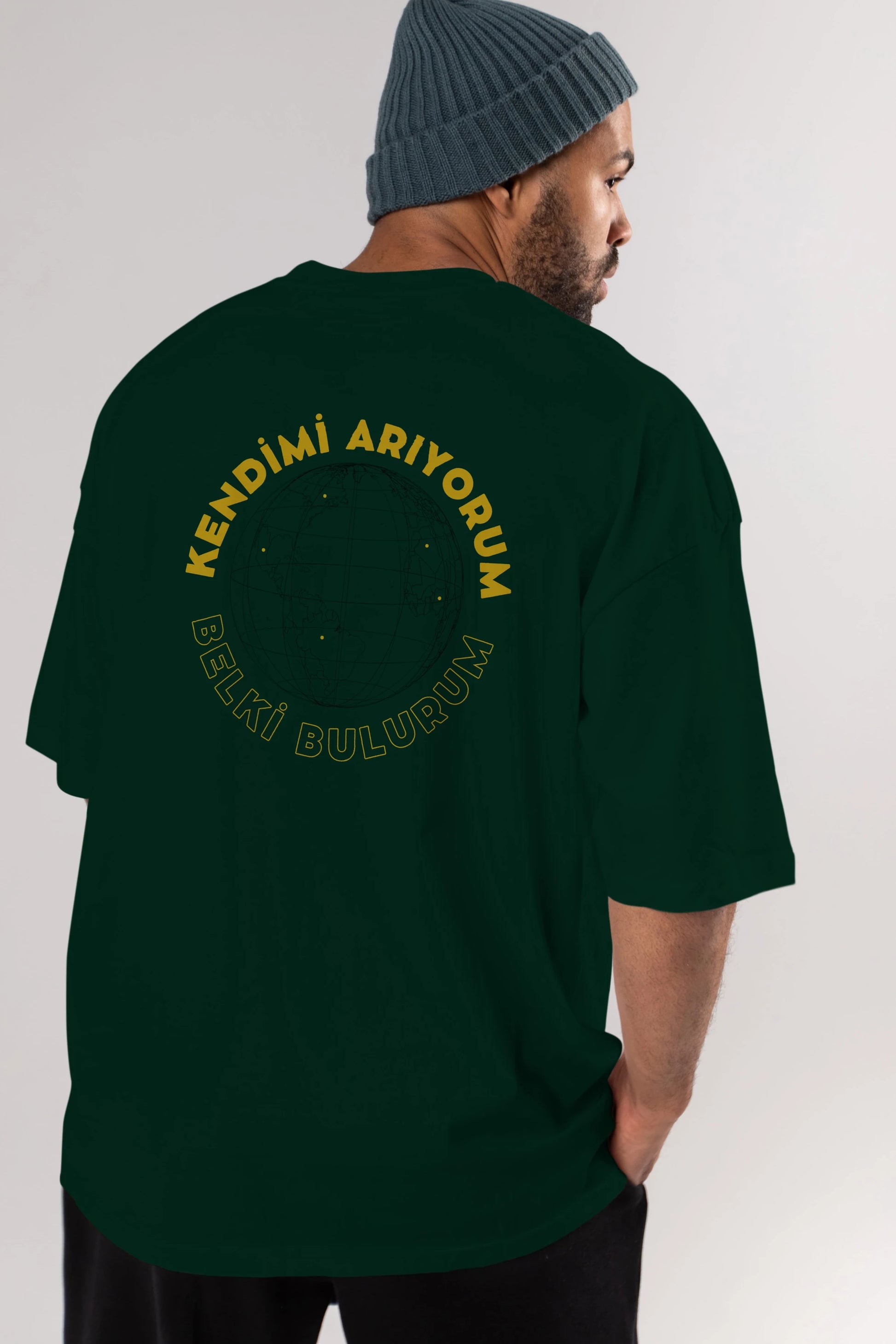 Kendimi Arıyorum Yazılı Arka Baskılı Oversize t-shirt Erkek Kadın Unisex