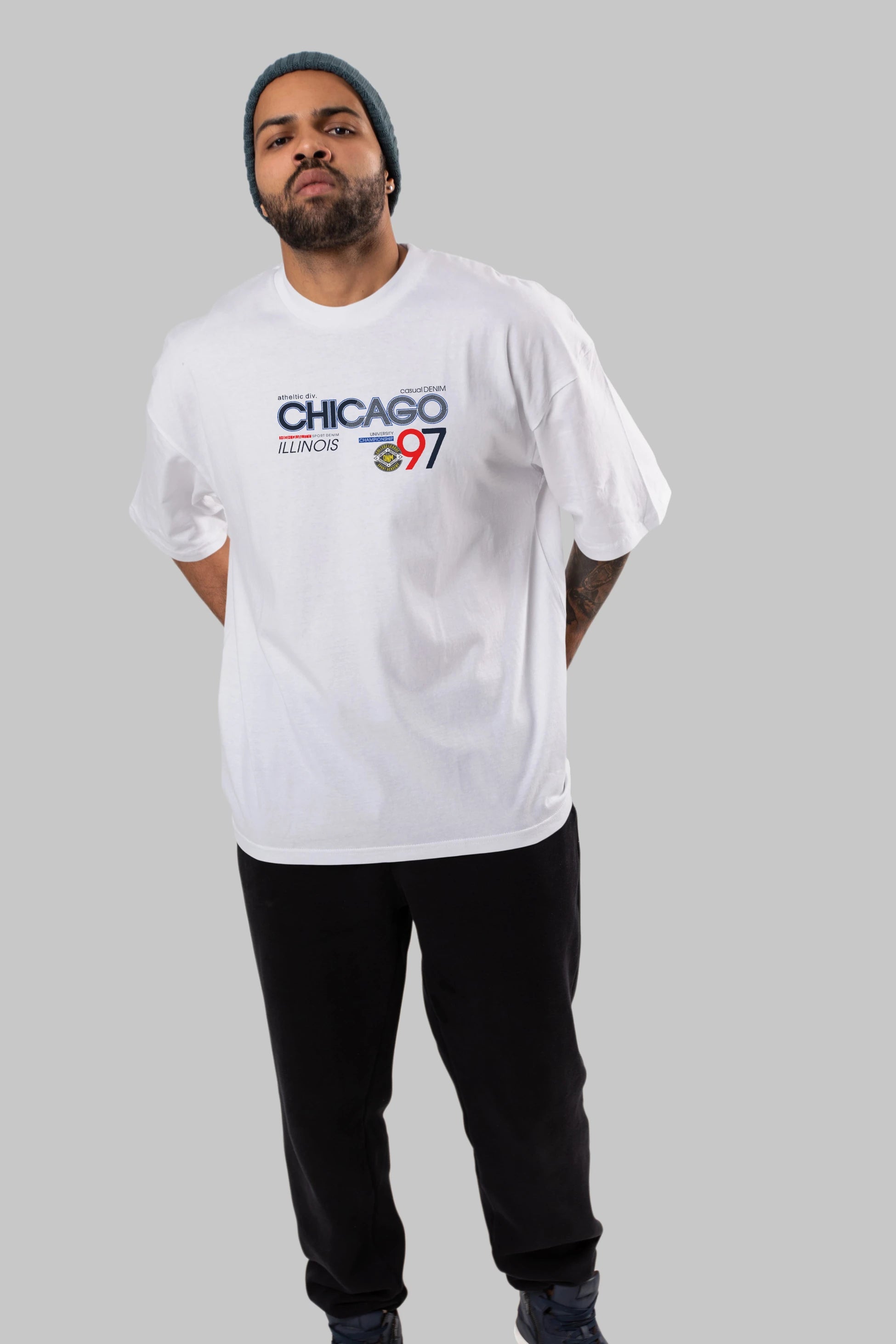 Chicago 97 Ön Baskılı Oversize t-shirt Erkek Kadın Unisex