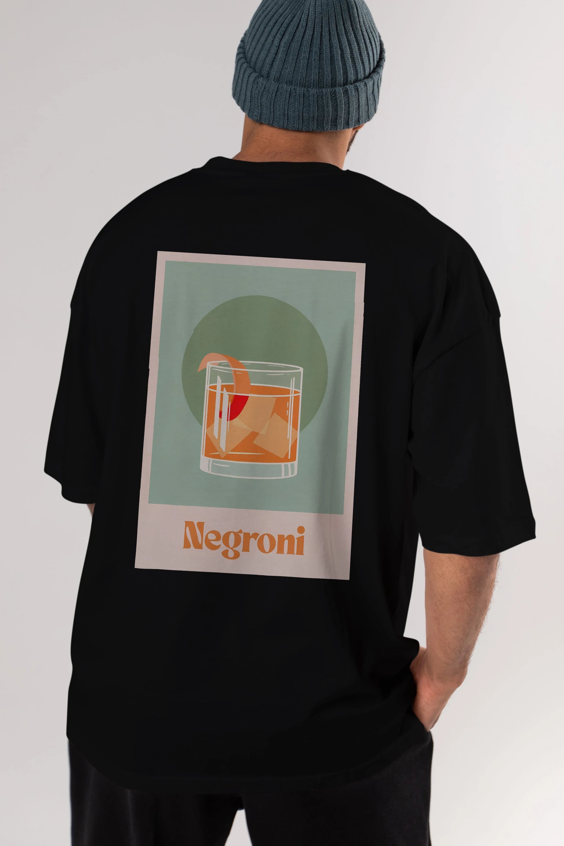 Negroni 5 Arka Baskılı Oversize t-shirt Erkek Kadın Unisex %100 Pamuk Bisiklet Yaka tişort