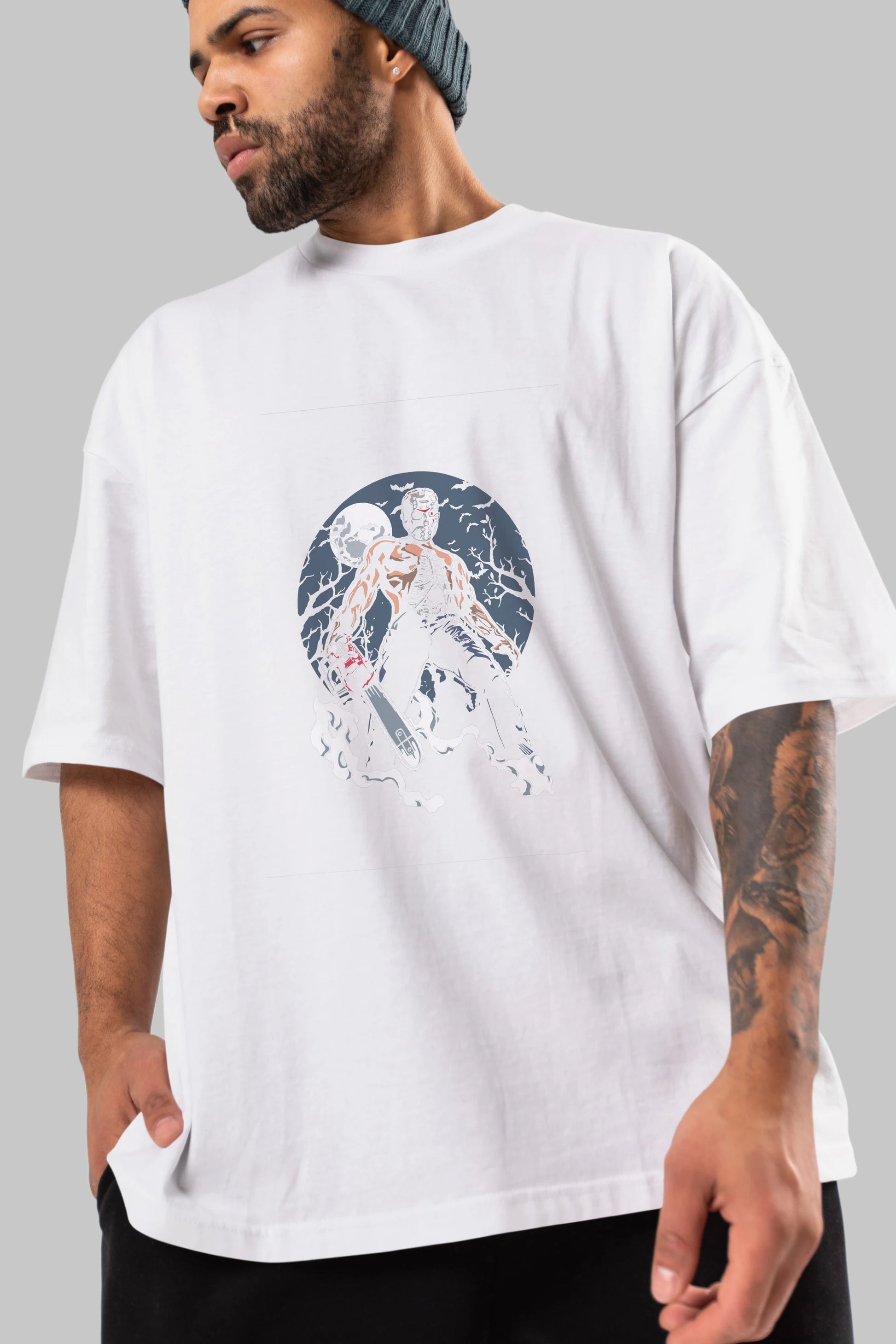 Evil Killer Ön Baskılı Oversize t-shirt Erkek Kadın Unisex %100 Pamuk tişort