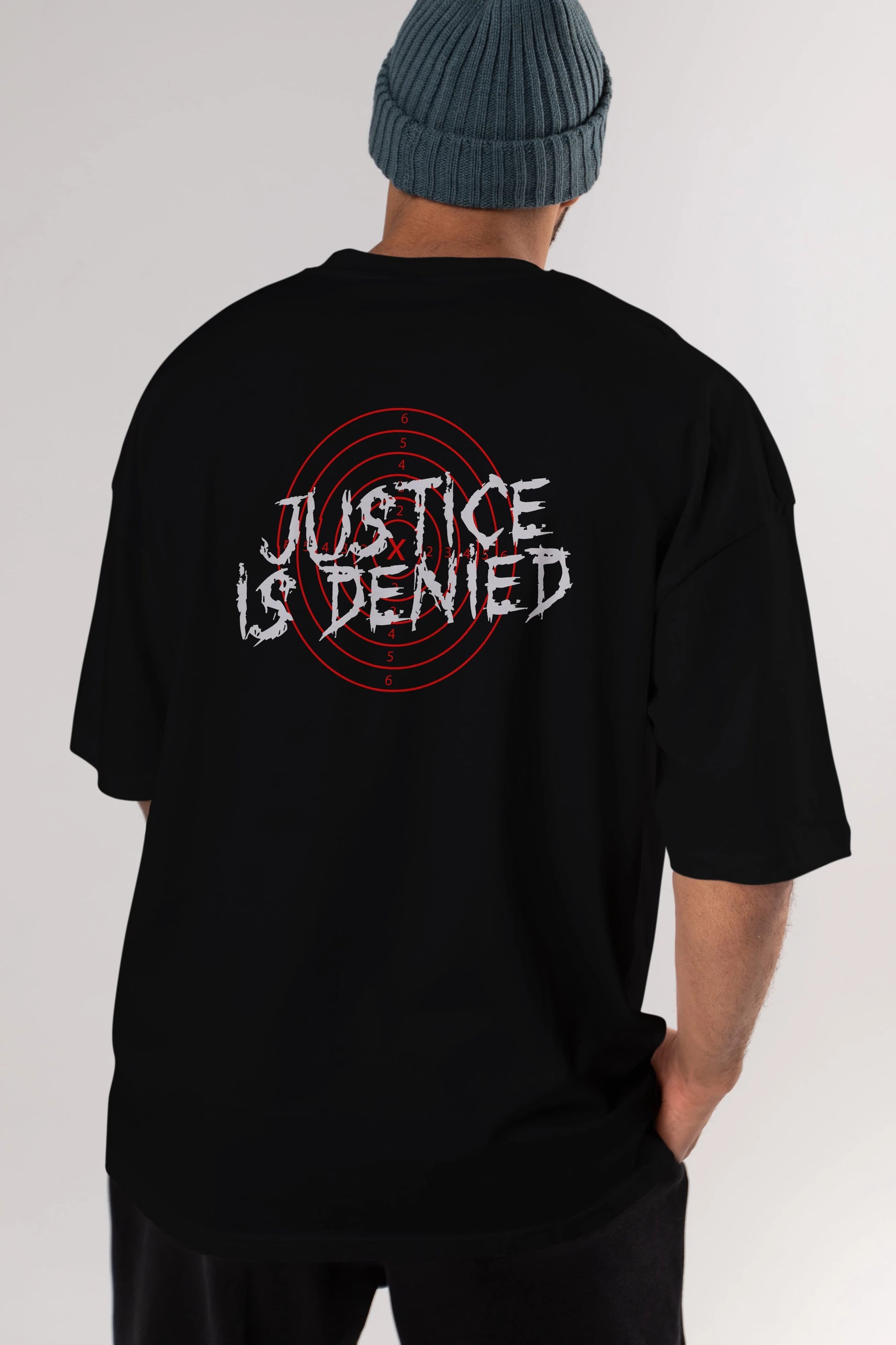 Justice is Denied Arka Baskılı Oversize t-shirt Erkek Kadın Unisex