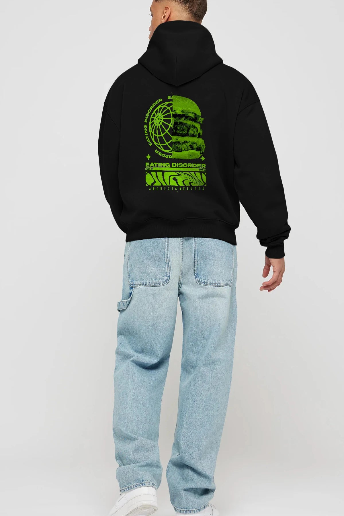 Eating Disorder Arka Baskılı Hoodie Oversize Kapüşonlu Sweatshirt Erkek Kadın Unisex