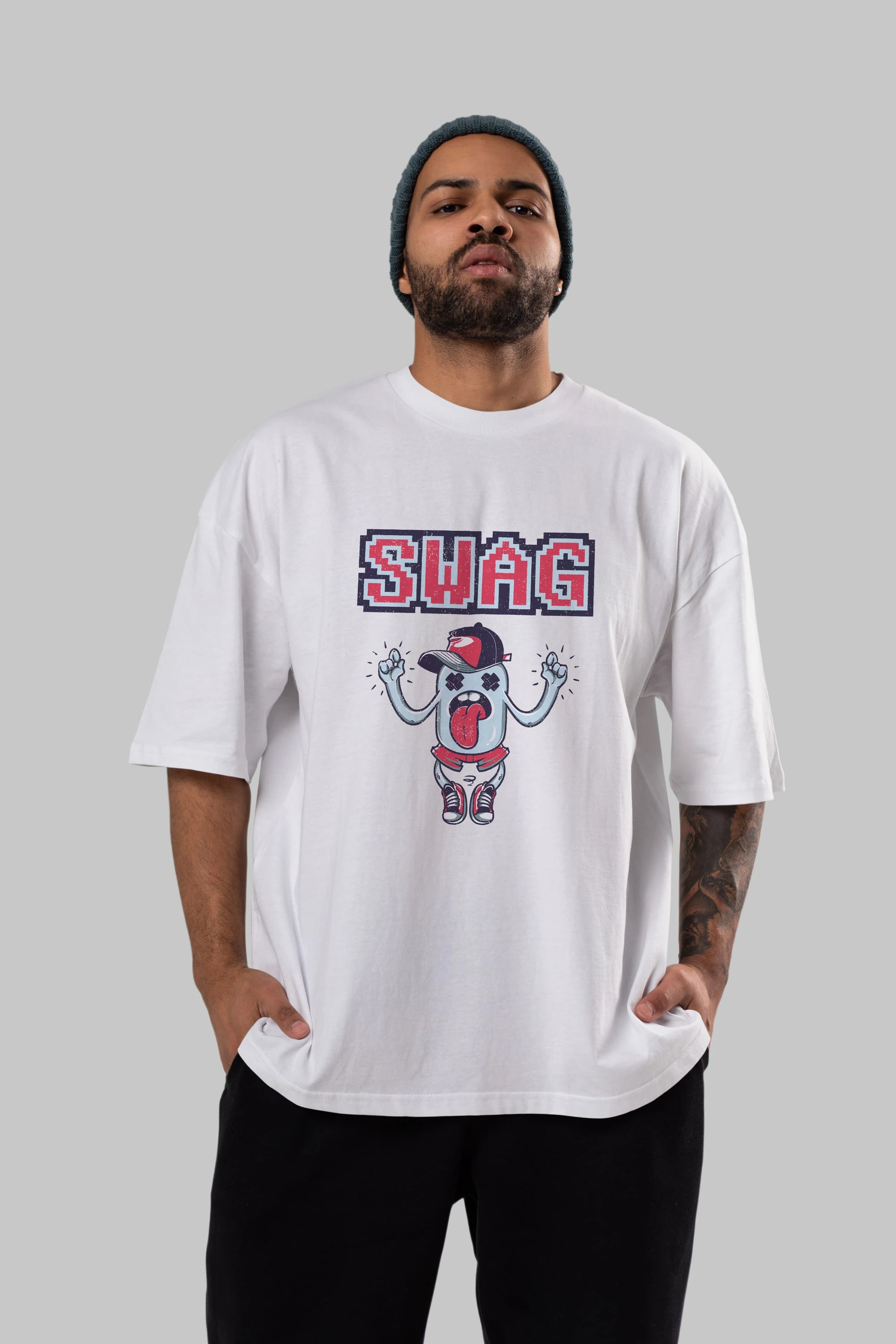 Swag Ön Baskılı Oversize t-shirt Erkek Kadın Unisex