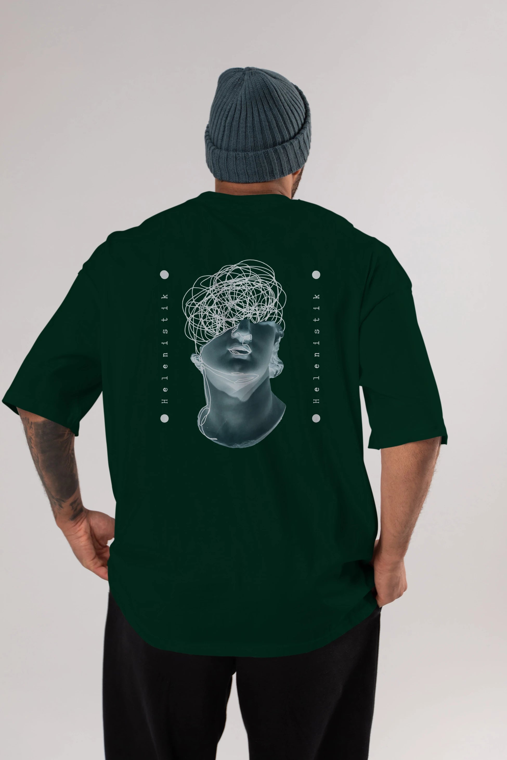 Heykel 2 Arka Baskılı Oversize t-shirt Erkek Kadın Unisex