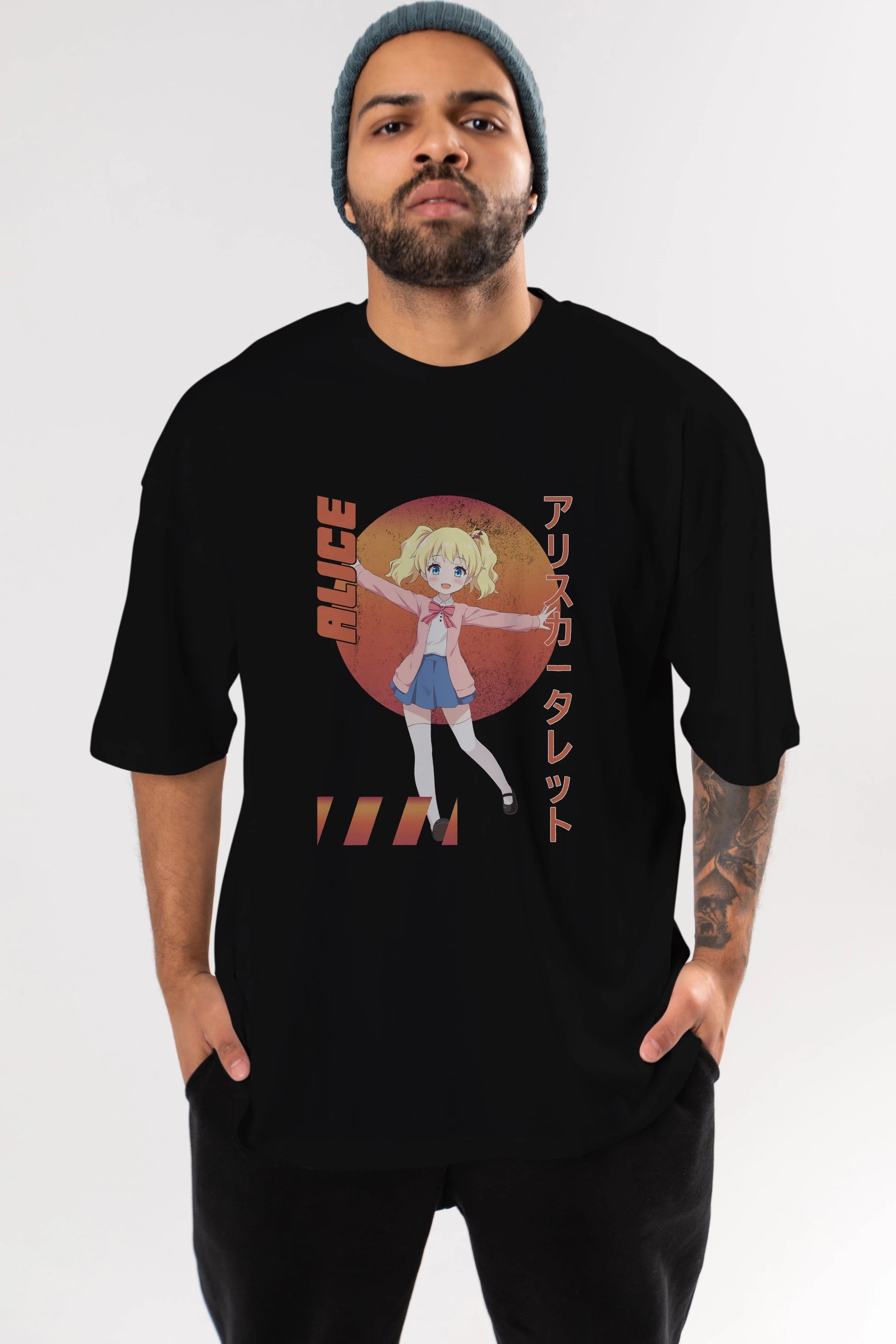 Alice Cartelet 15 Anime Ön Baskılı Oversize t-shirt %100 pamuk Erkek Kadın Unisex