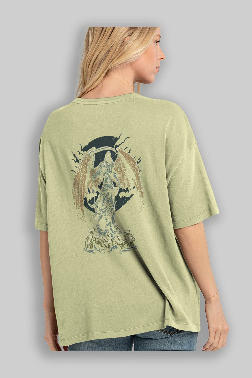 Darkness Arka Baskılı Oversize t-shirt Erkek Kadın Unisex %100 Pamuk