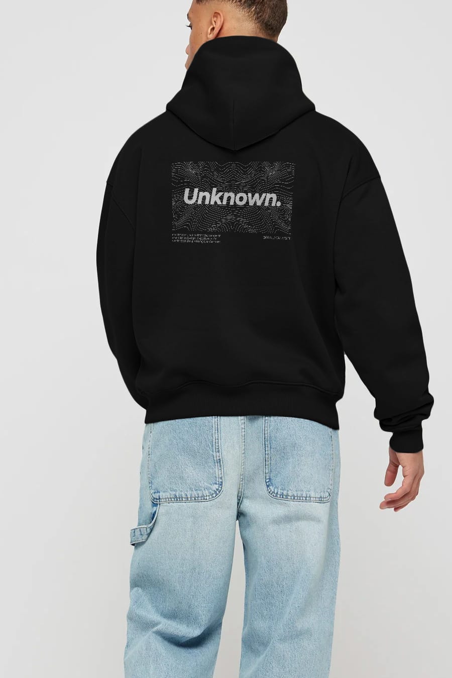 Unknown Yazılı Arka Baskılı Oversize Hoodie Kapüşonlu Sweatshirt Erkek Kadın Unisex