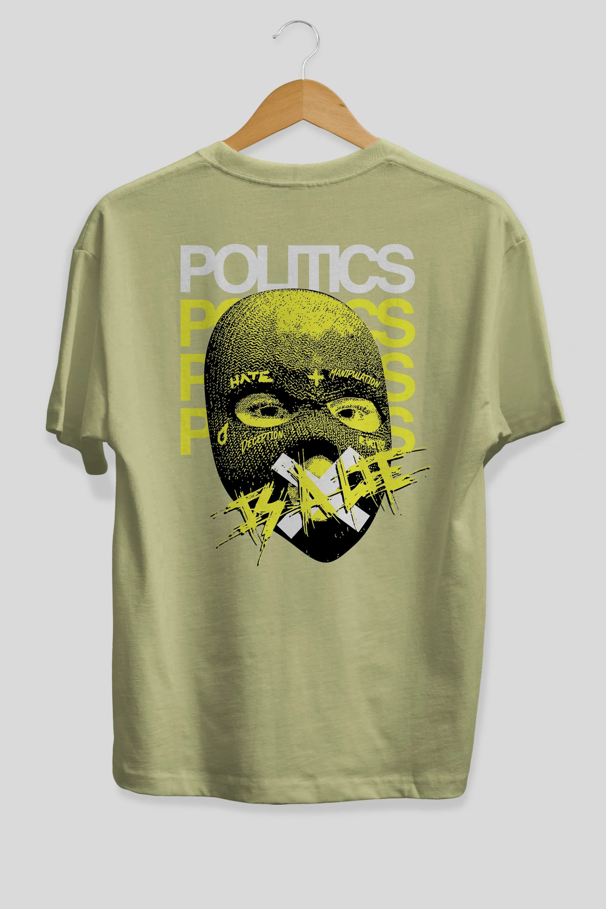 Politics is a Lie Arka Baskılı Oversize t-shirt Erkek Kadın Unisex