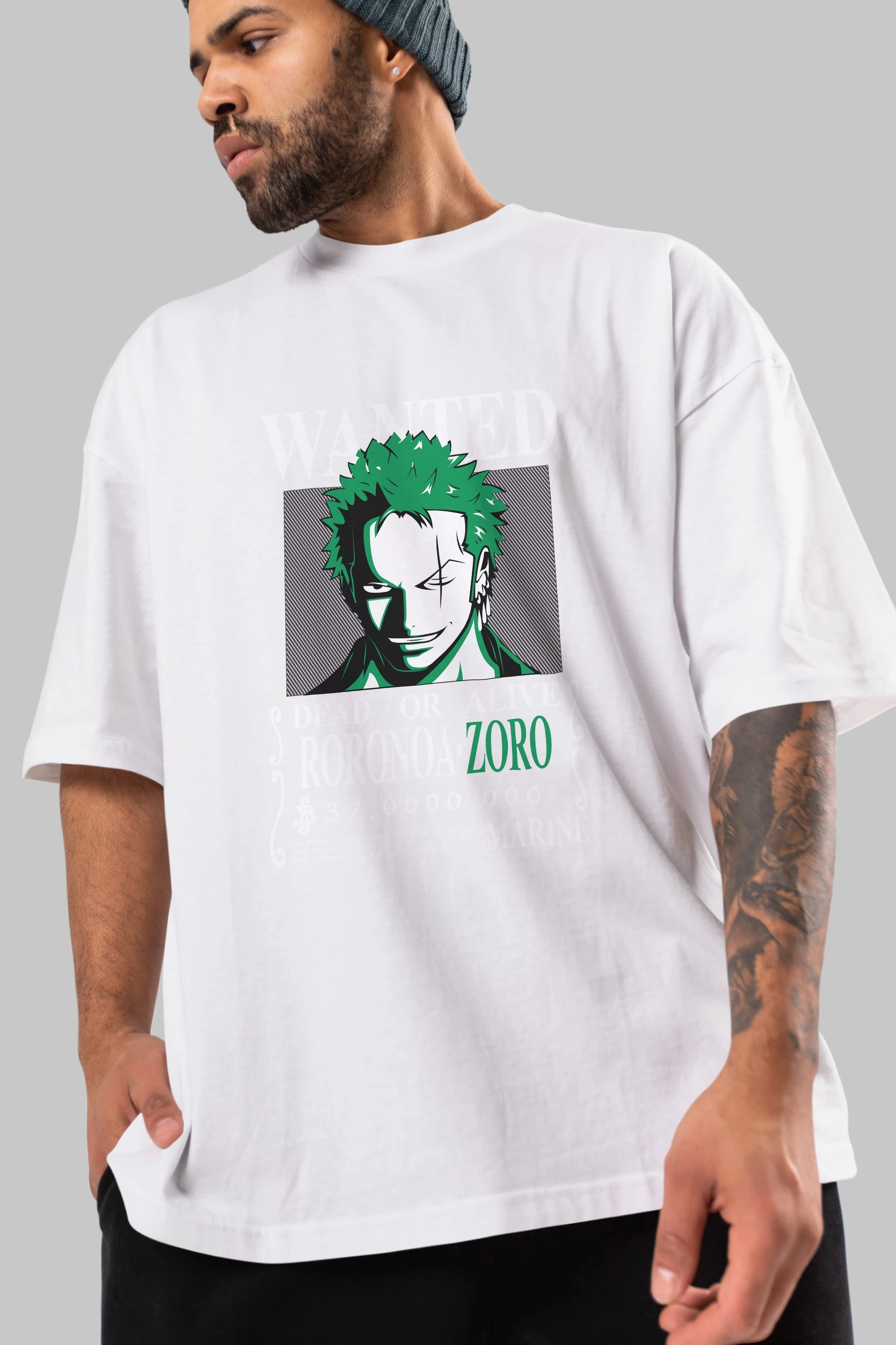 Roronoa Zoro Anime Ön Baskılı Oversize t-shirt Erkek Kadın Unisex