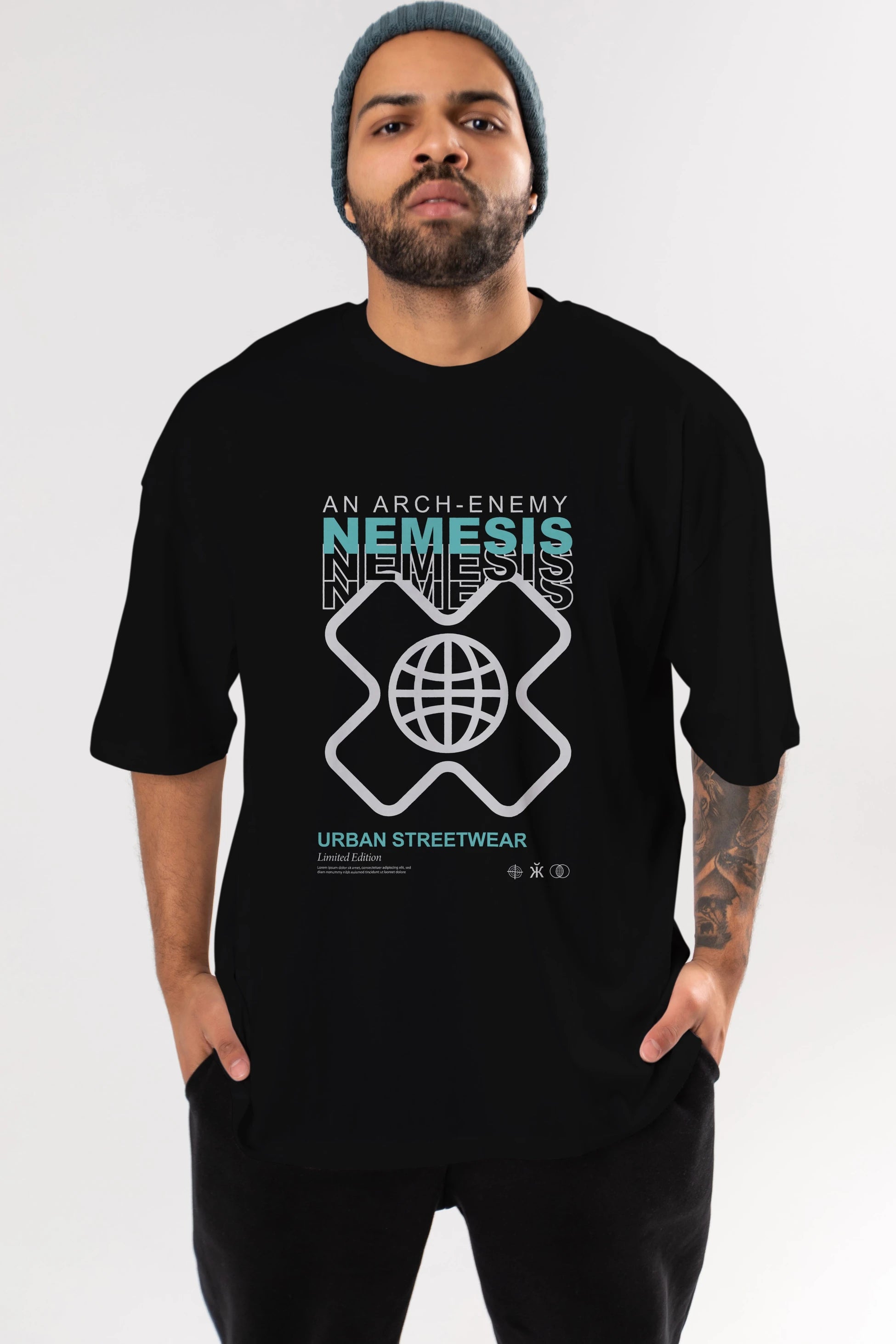 Nemesis Urban Ön Baskılı Oversize t-shirt Erkek Kadın Unisex
