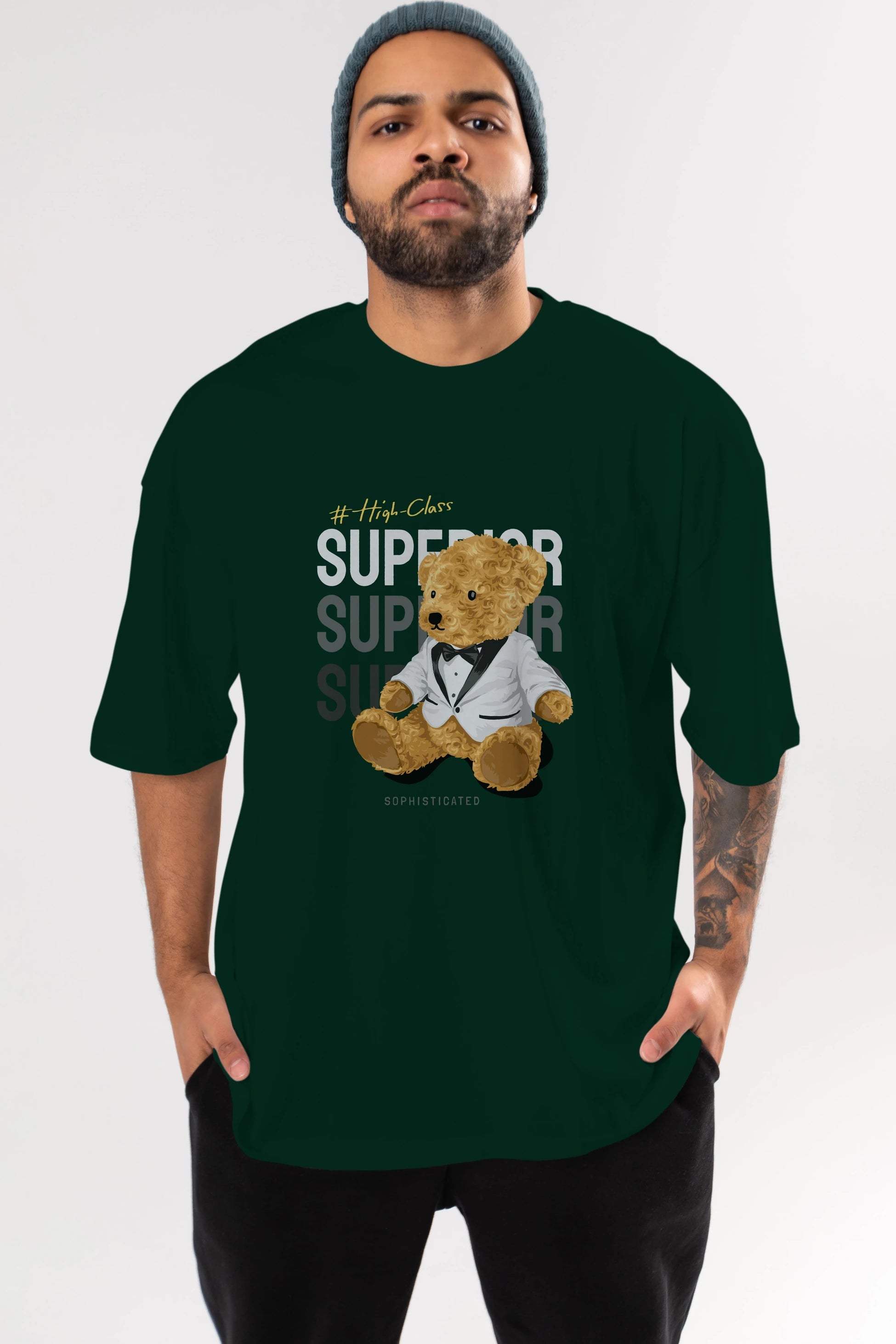 Teddy Bear Superior Ön Baskılı Oversize t-shirt Erkek Kadın Unisex %100 Pamuk