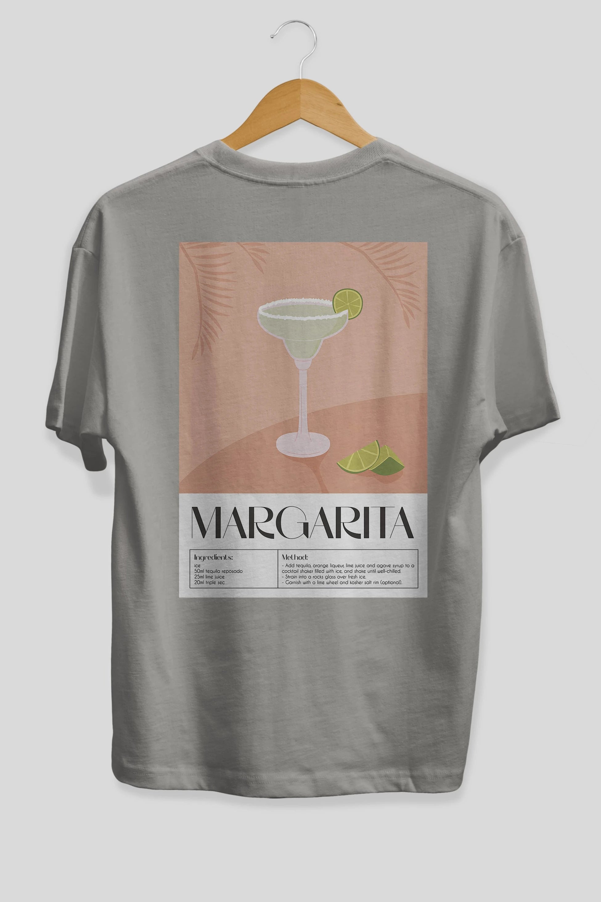 Margarita 5 Arka Baskılı Oversize t-shirt Erkek Kadın Unisex %100 Pamuk Bisiklet Yaka tişort