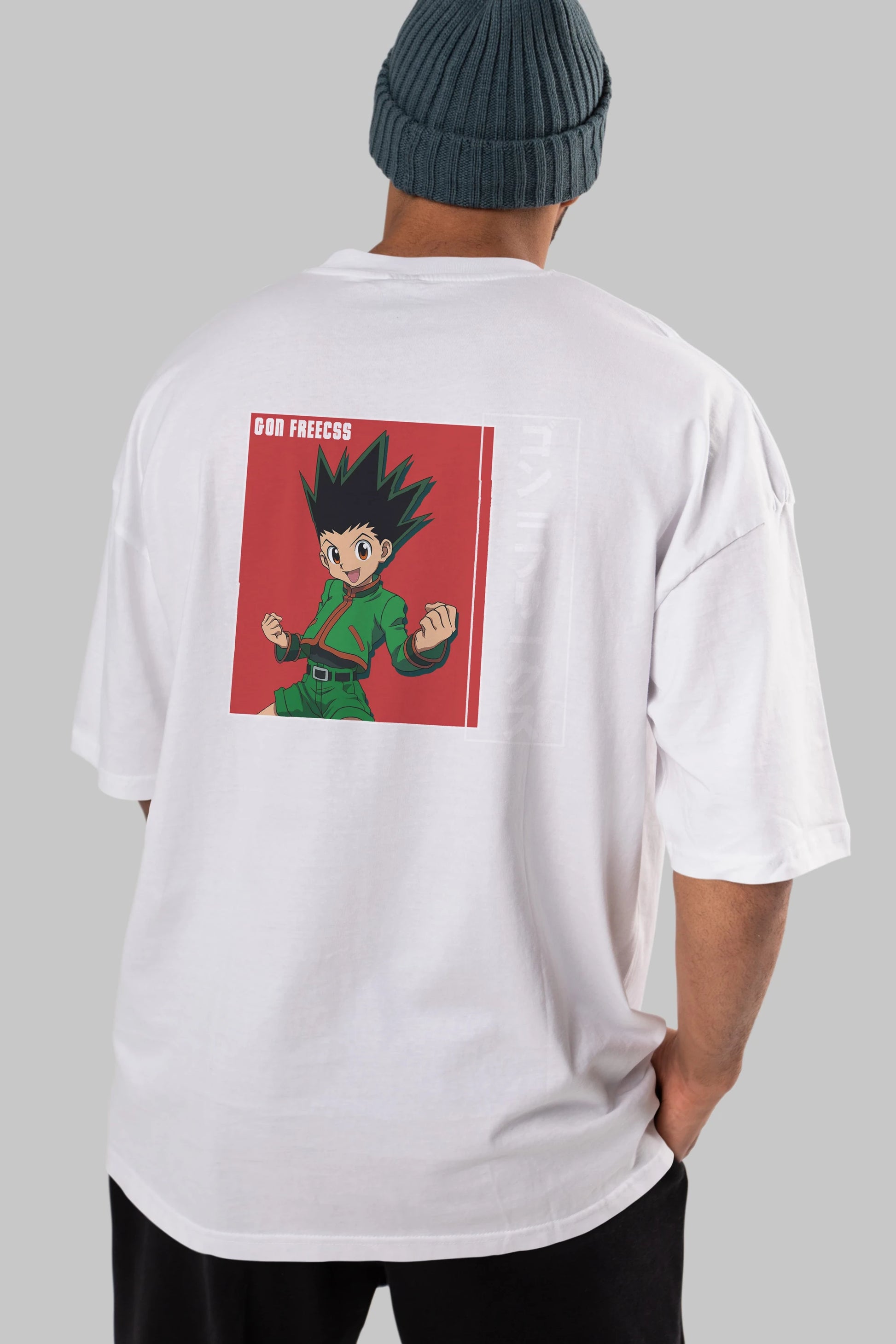 Gon Freecss HUNTER X HUNTER 5 Anime Arka Baskılı Oversize t-shirt Erkek Kadın Unisex