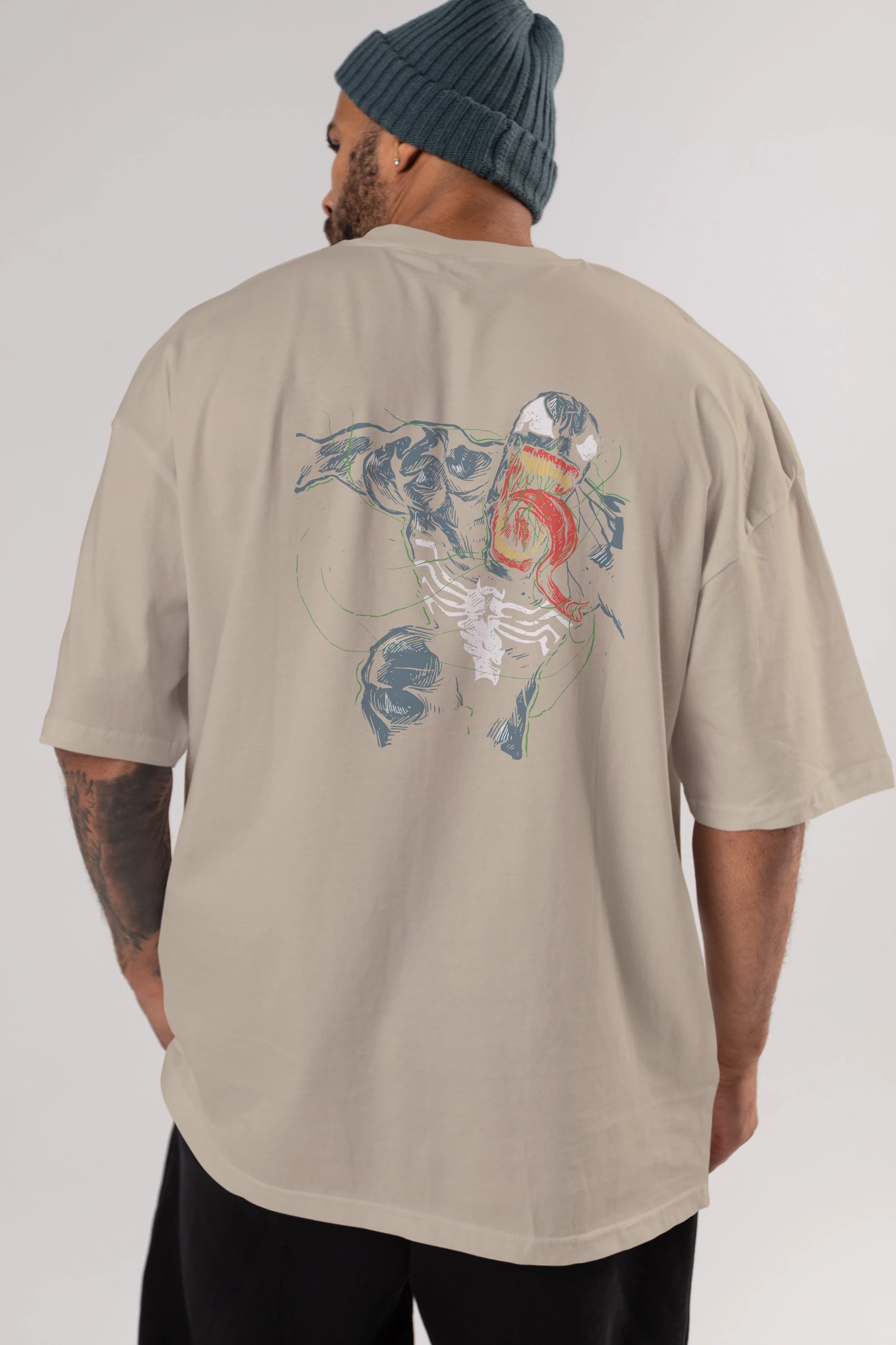 Venom (6) Arka Baskılı Oversize t-shirt Erkek Kadın Unisex %100 Pamuk Bisiklet Yaka tişort