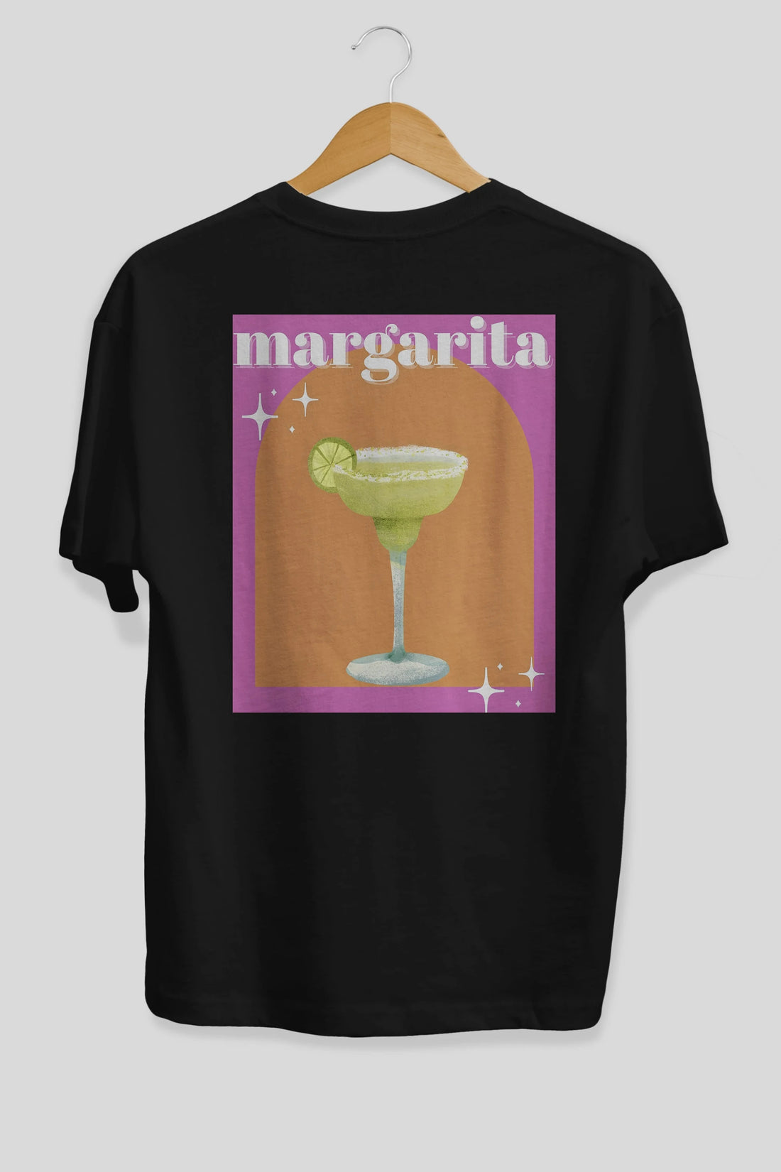 Margarita 7 Arka Baskılı Oversize t-shirt Erkek Kadın Unisex %100 Pamuk Bisiklet Yaka tişort