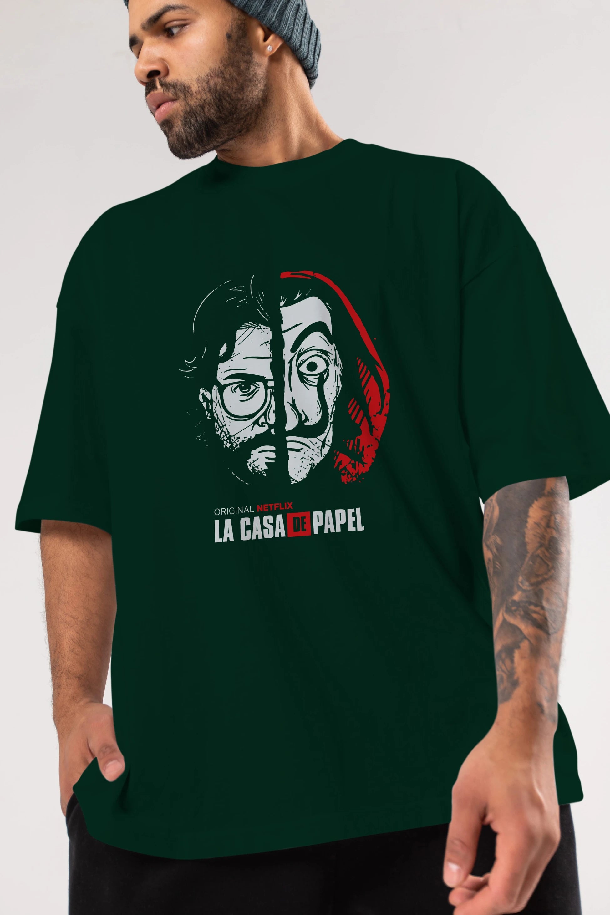 La Casa De Papel (9) Ön Baskılı Oversize t-shirt Erkek Kadın Unisex %100 Pamuk Bisiklet Yaka tişort