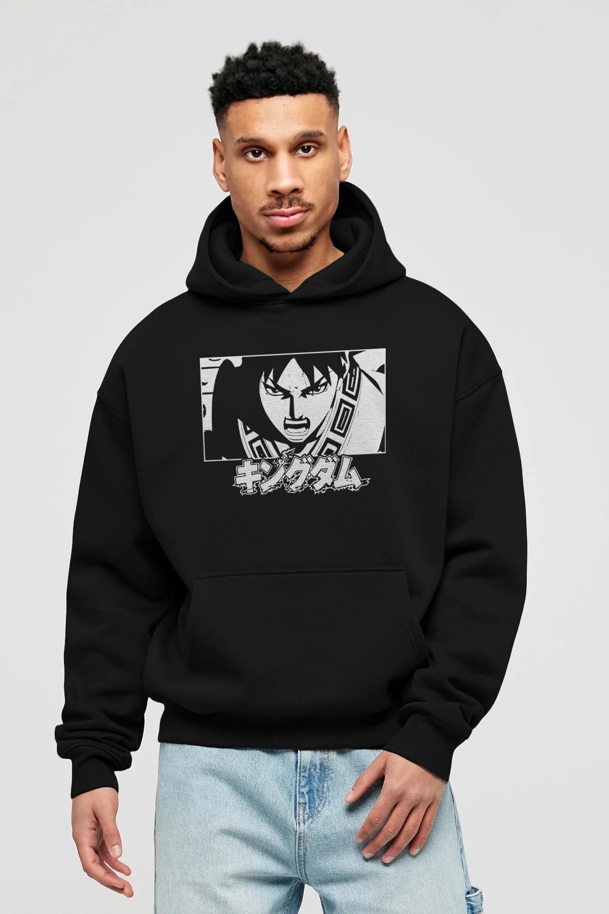 Xin 1 Anime Ön Baskılı Hoodie Oversize Kapüşonlu Sweatshirt Erkek Kadın Unisex