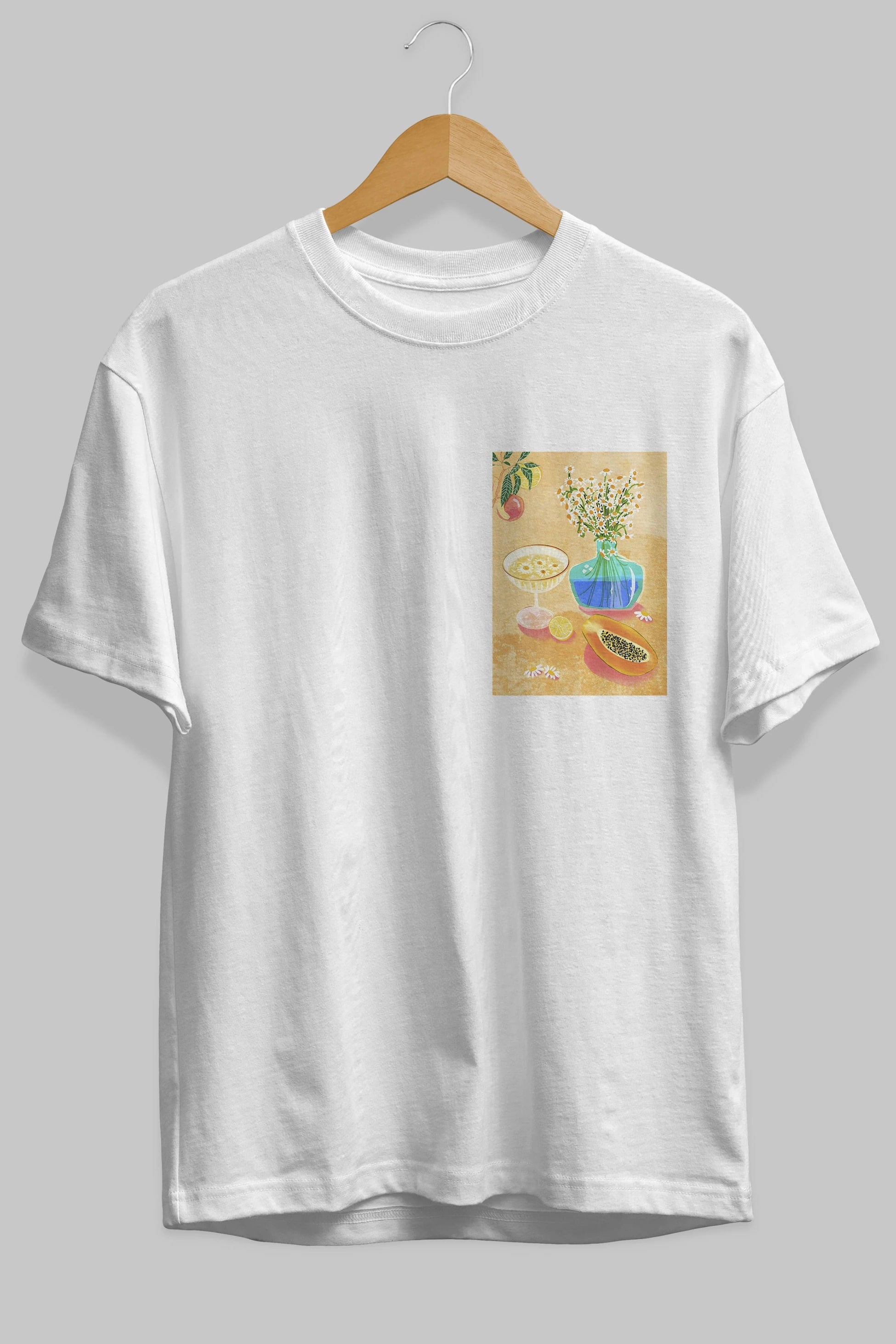 Cheers 2 Ön Sol Baskılı Oversize t-shirt Erkek Kadın Unisex %100 Pamuk Bisiklet Yaka tişort