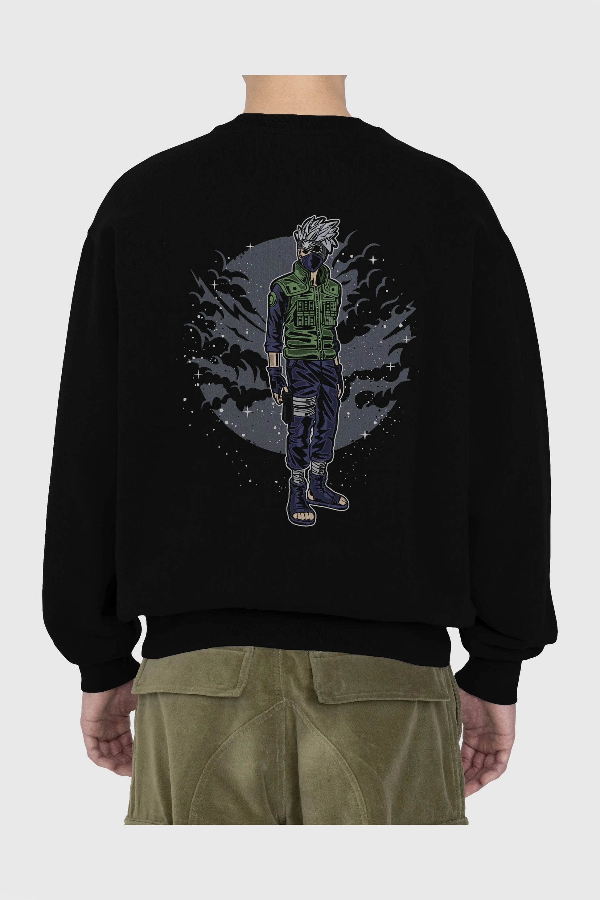 SHINOBI Arka Baskılı Oversize Sweatshirt Erkek Kadın Unisex