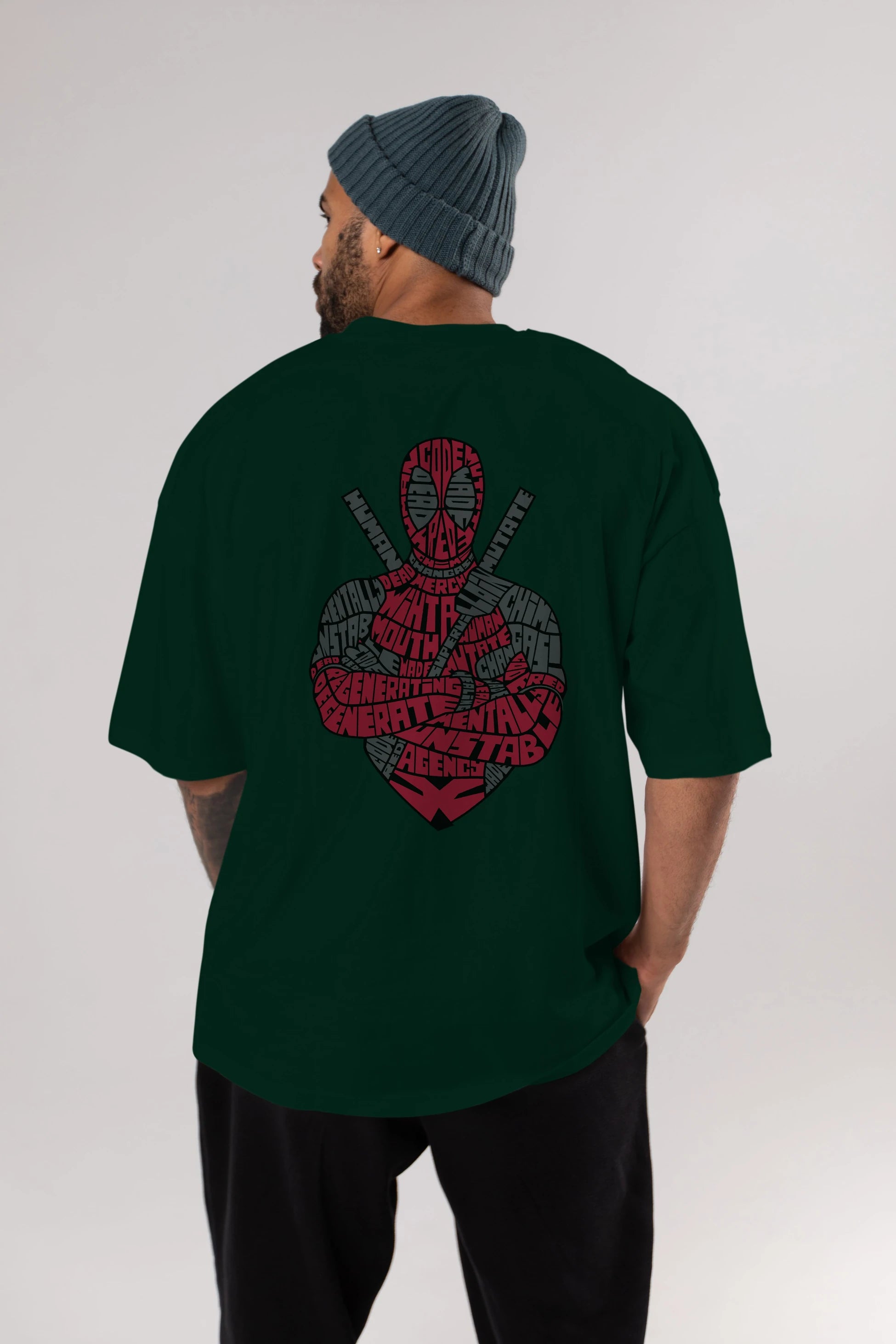Dead Red Arka Baskılı Oversize t-shirt %100 pamuk Erkek Kadın Unisex