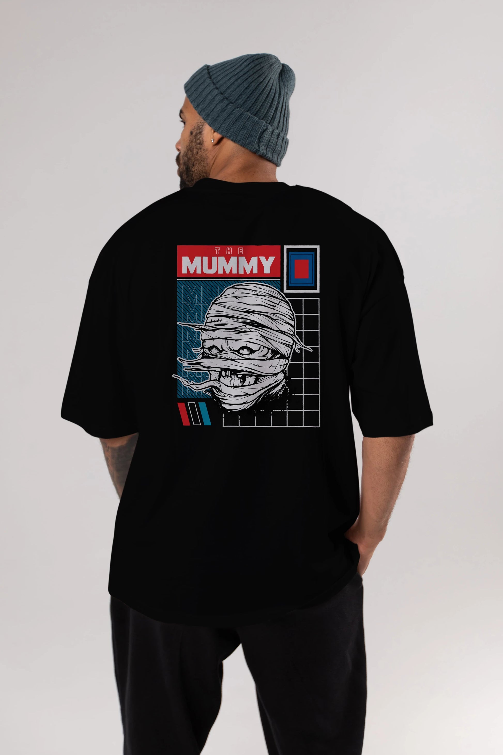 The Mummy Arka Baskılı Oversize t-shirt Erkek Kadın Unisex