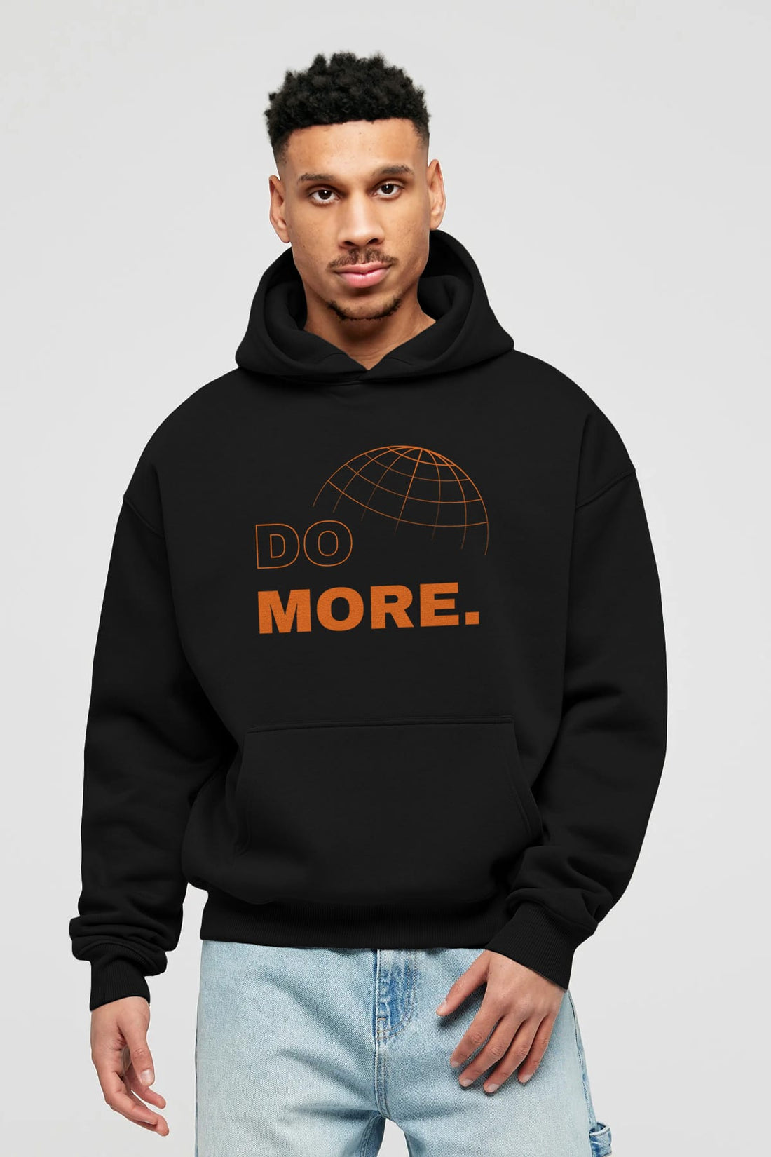 Do More Yazılı Ön Baskılı Oversize Hoodie Kapüşonlu Sweatshirt Erkek Kadın Unisex