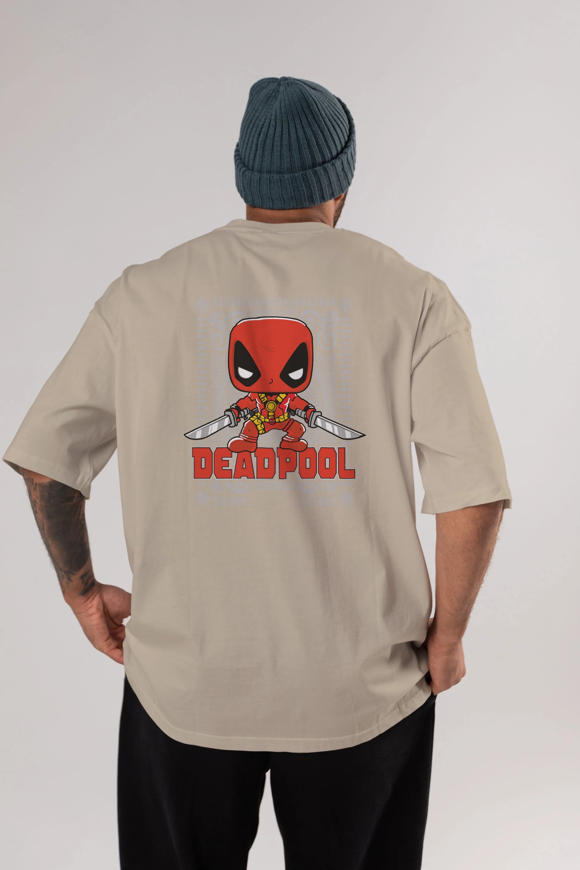 Deadpool (17) Arka Baskılı Oversize t-shirt Erkek Kadın Unisex %100 Pamuk Bisiklet Yaka tişort