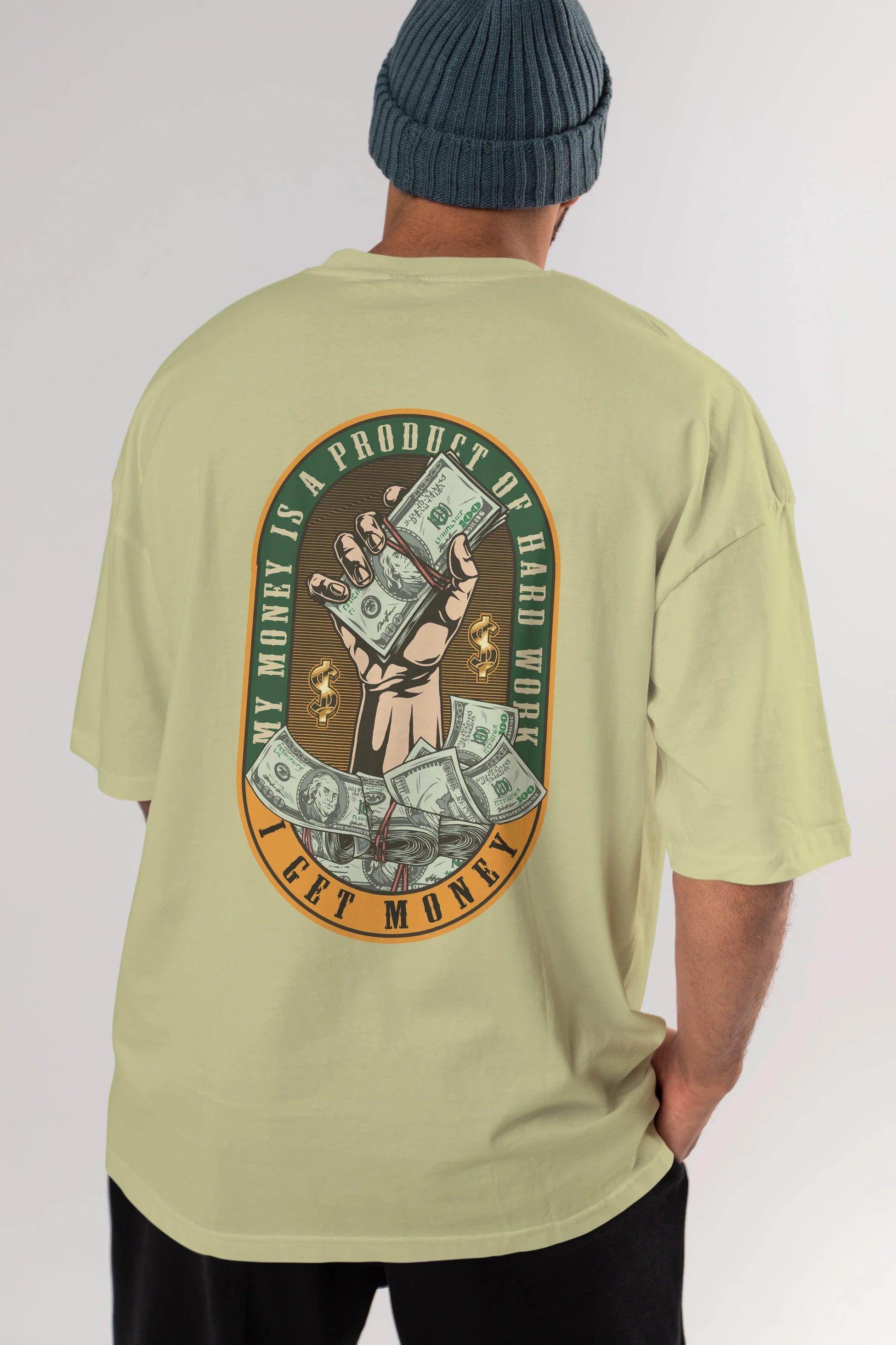 I Get Money Arka Baskılı Oversize t-shirt Erkek Kadın Unisex