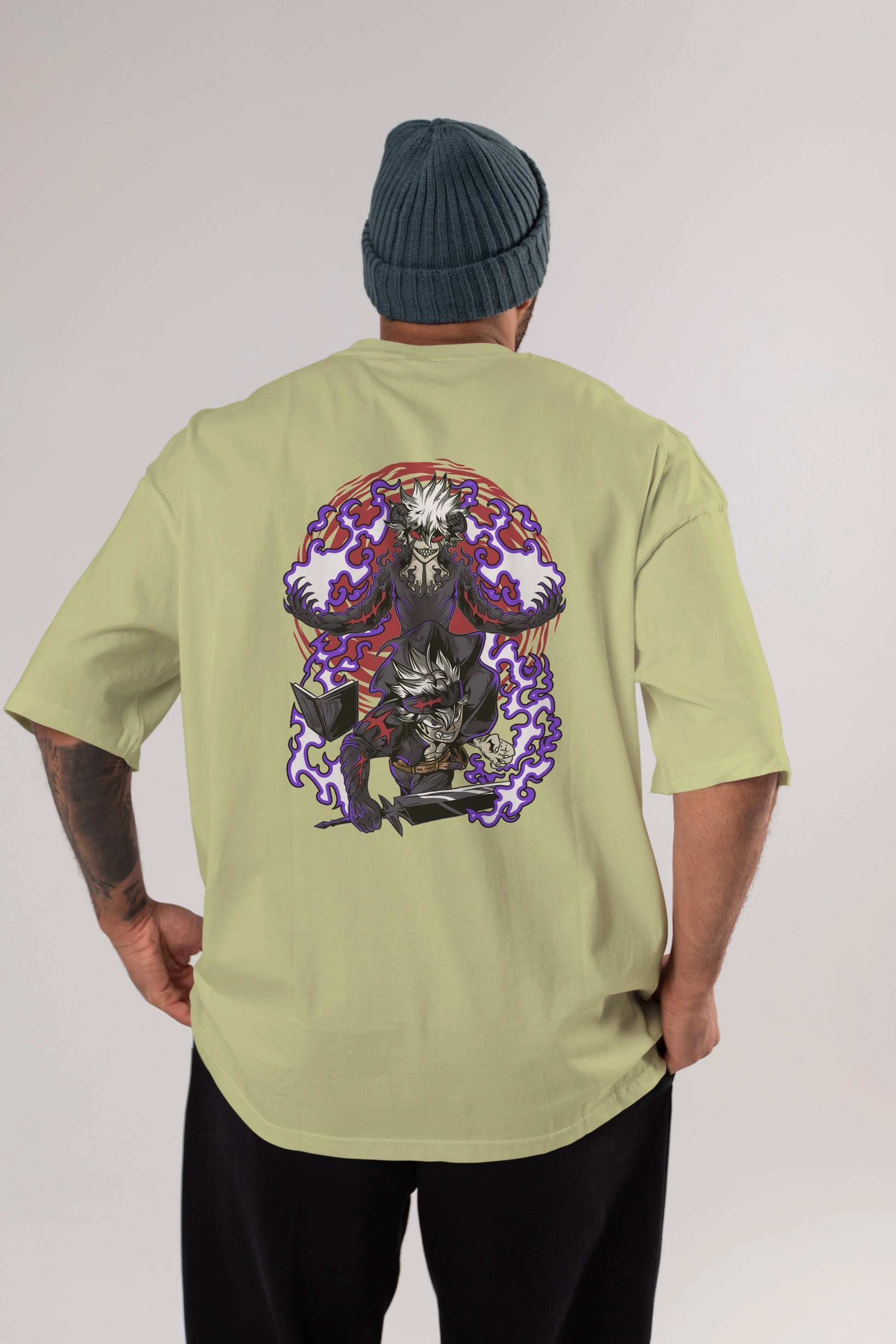 BLACK CLOVER DEVIL UNION Anime Arka Baskılı Oversize t-shirt Erkek Kadın Unisex