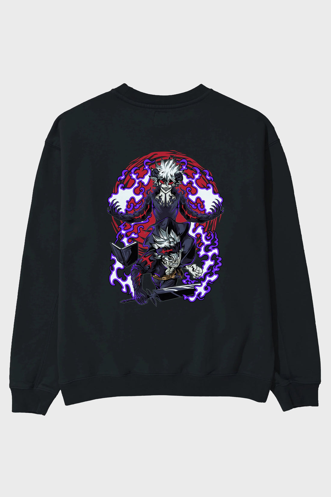 BLACK CLOVER DEVIL UNION Anime Arka Baskılı Oversize Sweatshirt Erkek Kadın Unisex