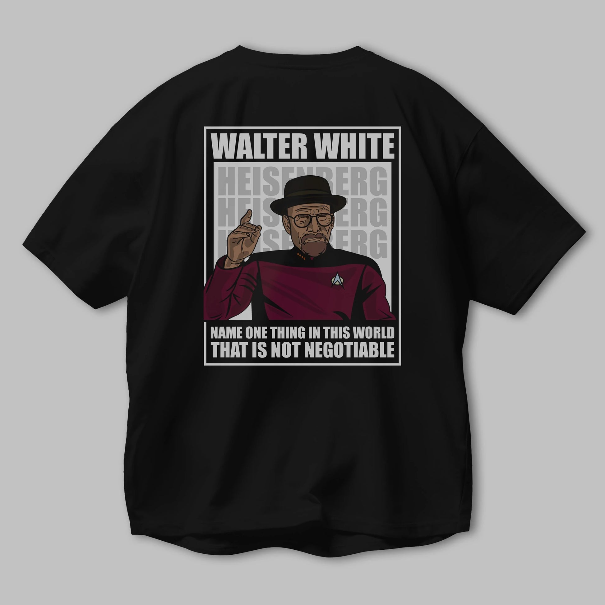 Captain Pixard Heisenberg Arka Baskılı Oversize t-shirt Erkek Kadın Unisex %100 Pamuk tişort