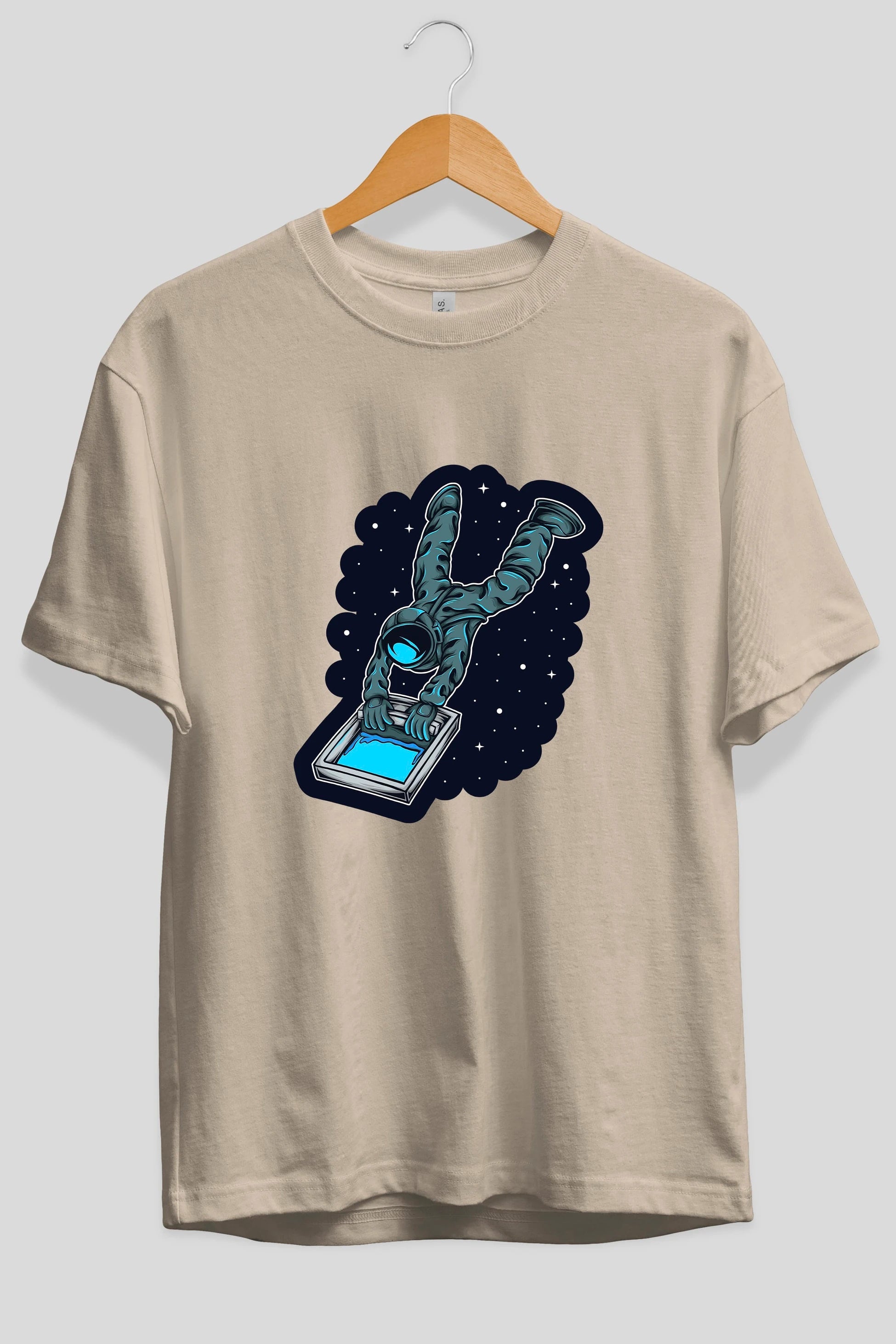 Astroscreen Sticker Ön Baskılı Oversize t-shirt Erkek Kadın Unisex