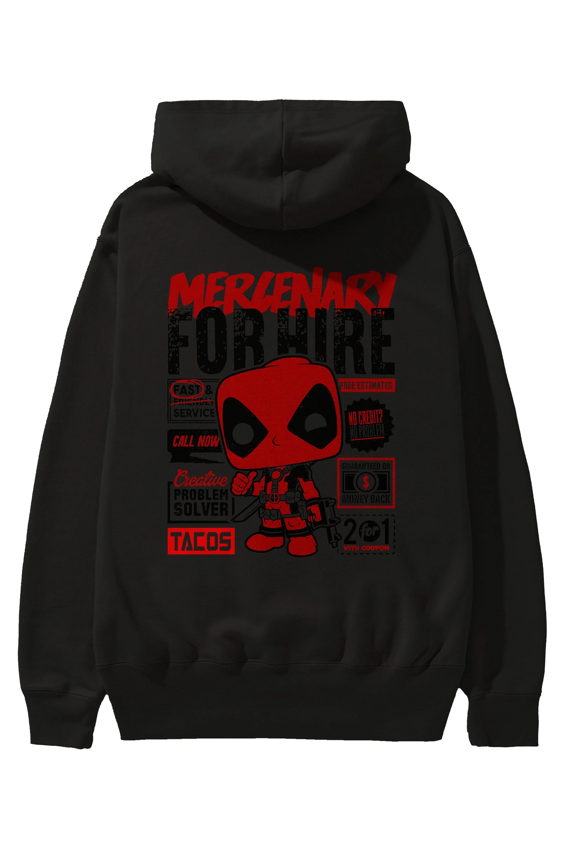 Deadpool (18) Arka Baskılı Hoodie Oversize Kapüşonlu Sweatshirt Erkek Kadın Unisex