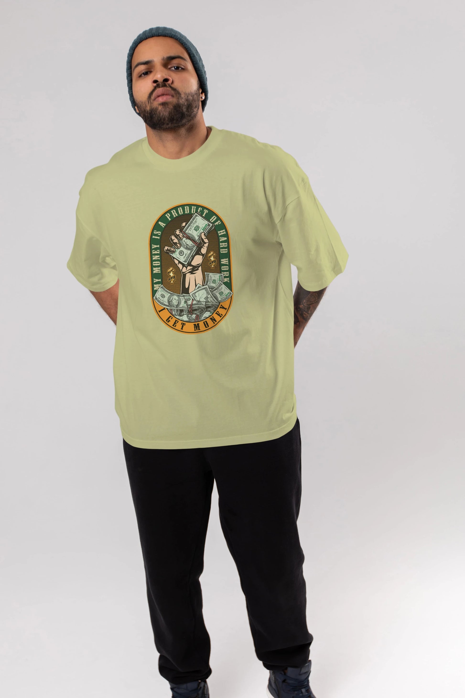 I Get Money Ön Baskılı Oversize t-shirt Erkek Kadın Unisex
