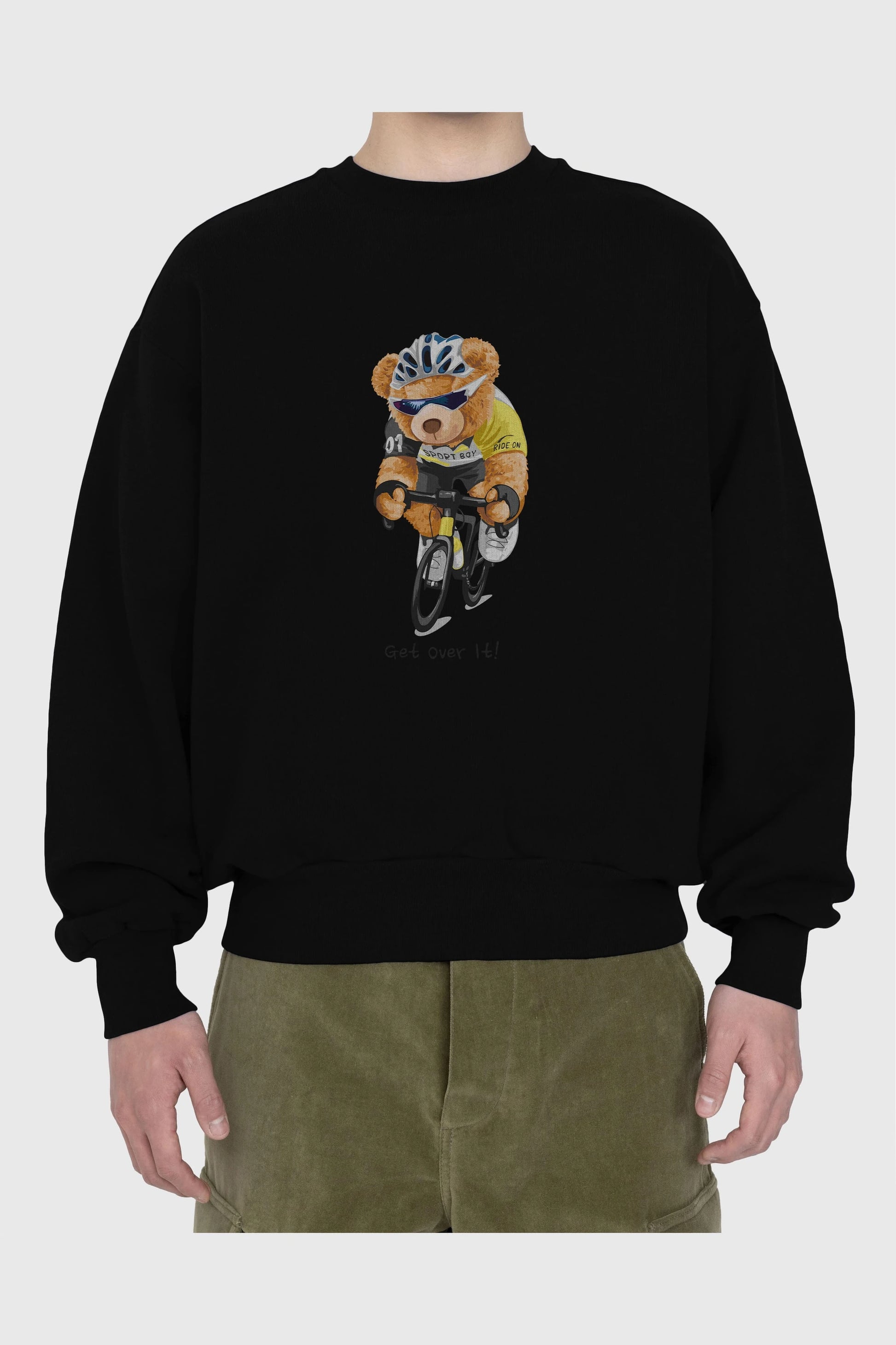 Teddy Bear Sport Boy Ön Baskılı Oversize Sweatshirt Erkek Kadın Unisex