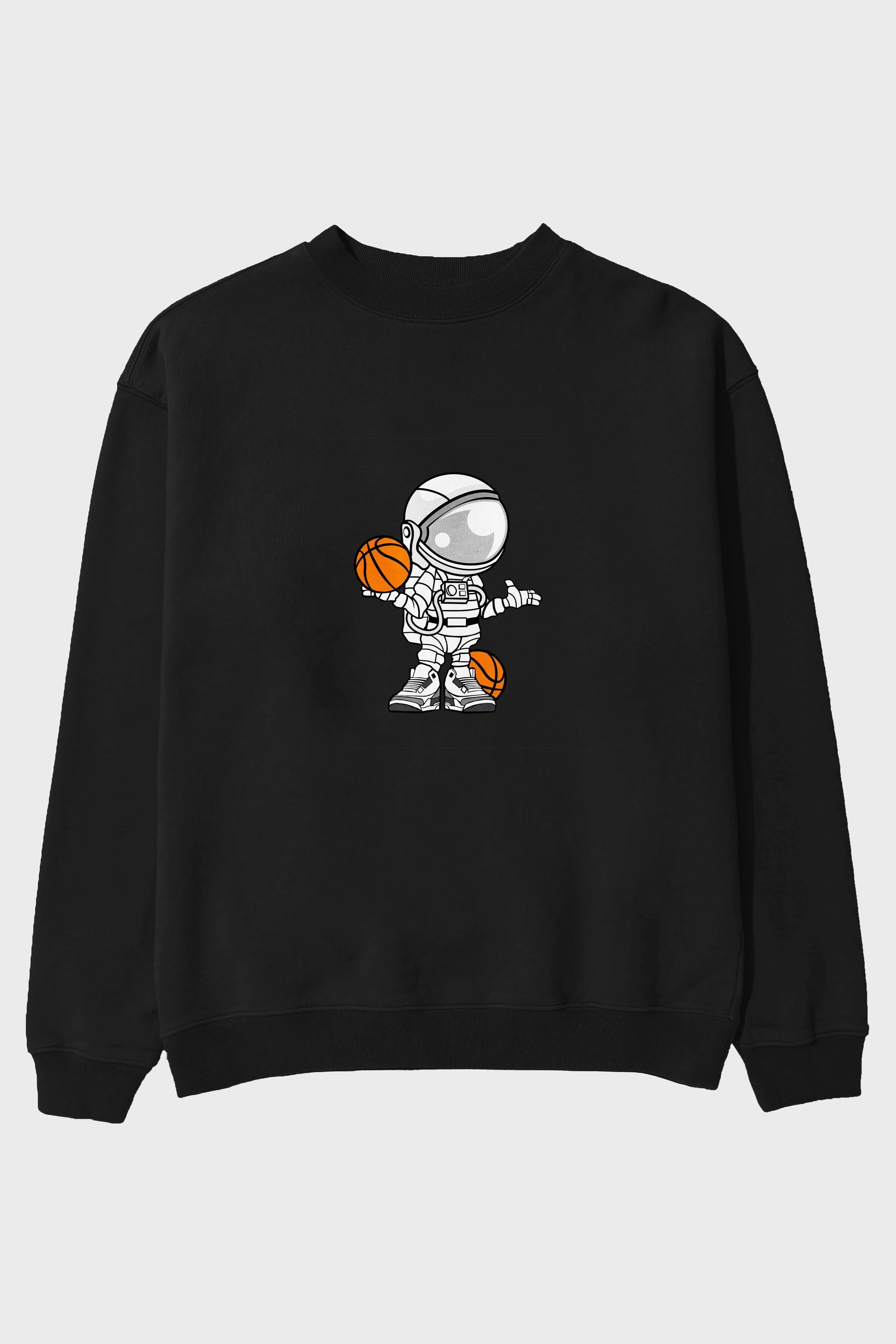 Astronaut Basketball Player Ön Baskılı Oversize Sweatshirt Erkek Kadın Unisex