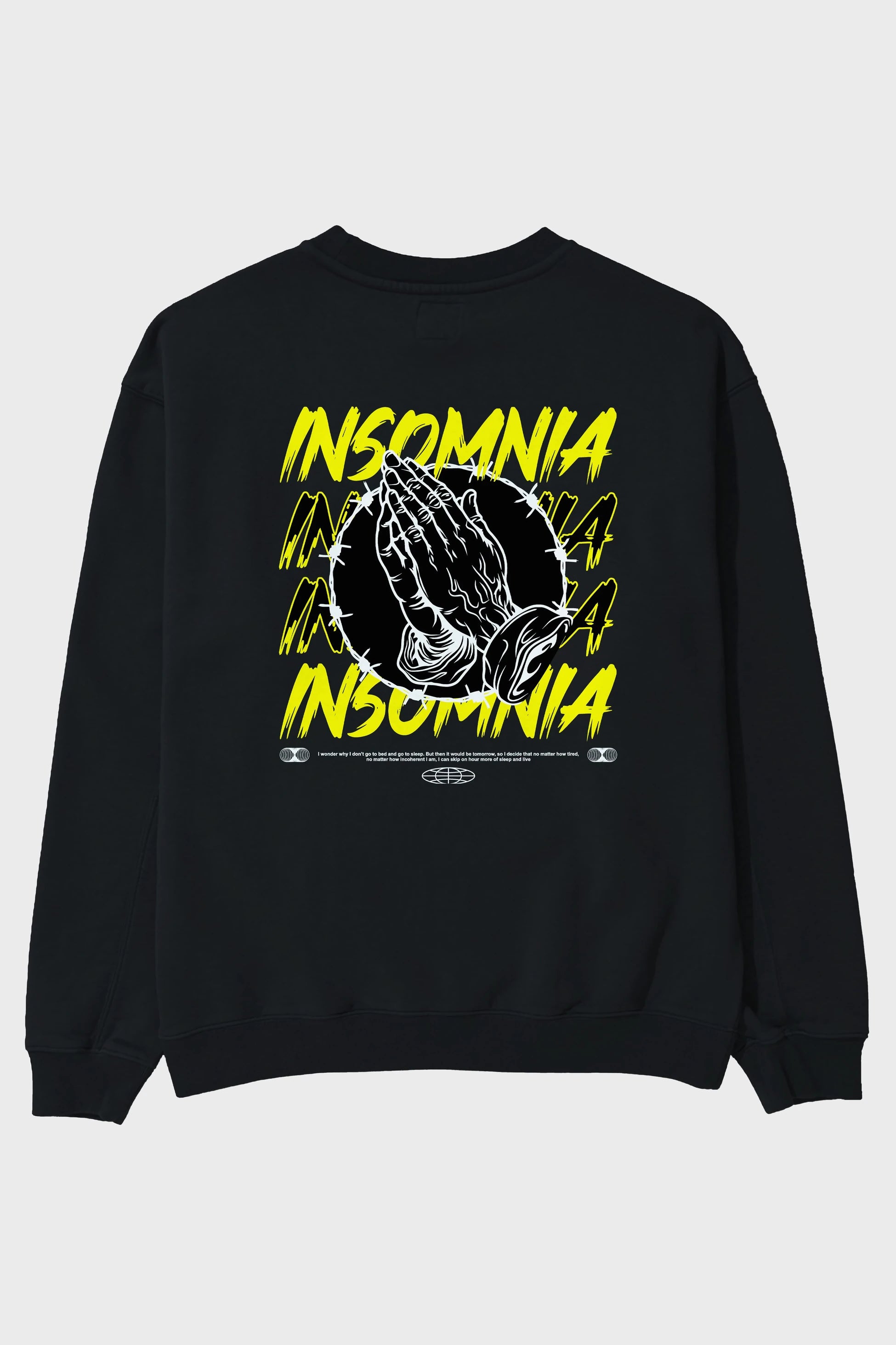 Insomnia Streetwear Arka Baskılı Oversize Sweatshirt Erkek Kadın Unisex