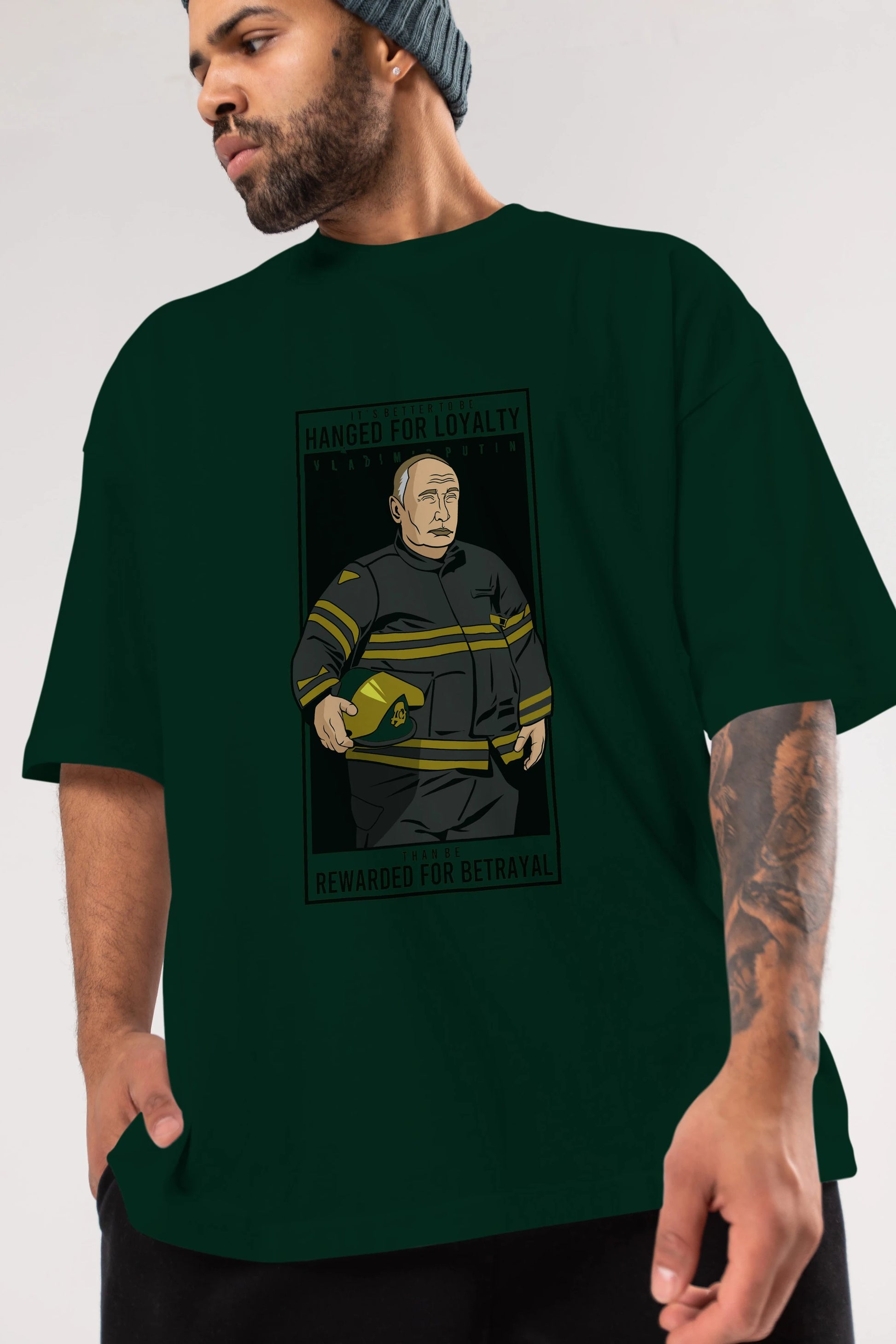 Putin Fireman Ön Baskılı Oversize t-shirt Erkek Kadın Unisex %100 Pamuk tişort